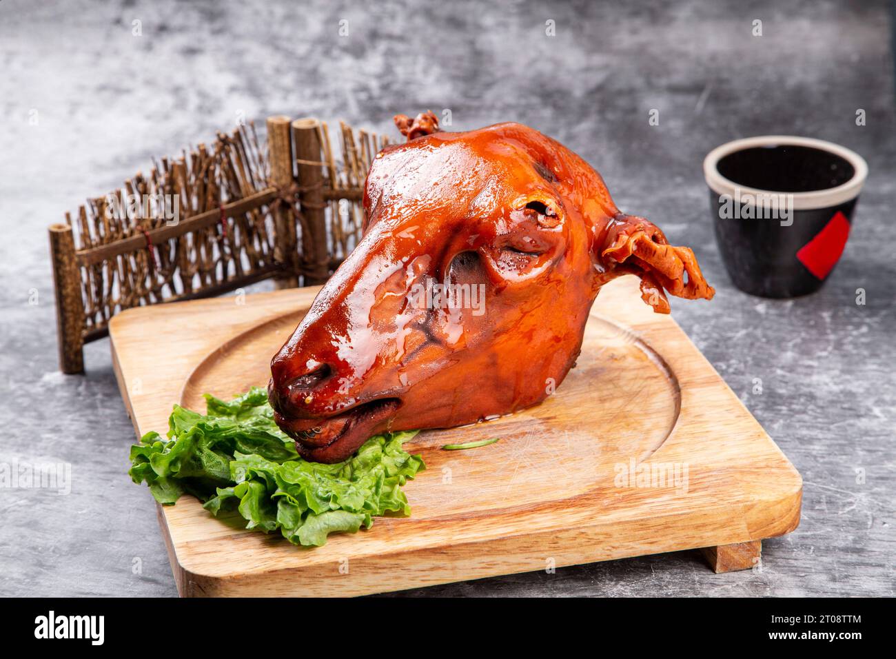 Marinated spicy Sheep head, boiled lamb head Stock Photo - Alamy