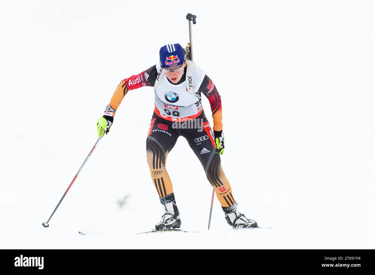 Miriam Goessner Aktion Biathlon Weltcup 7,5 KM Sprint der Frauen in Hochfilzen, Österreich am 06.12.2013 Stock Photo