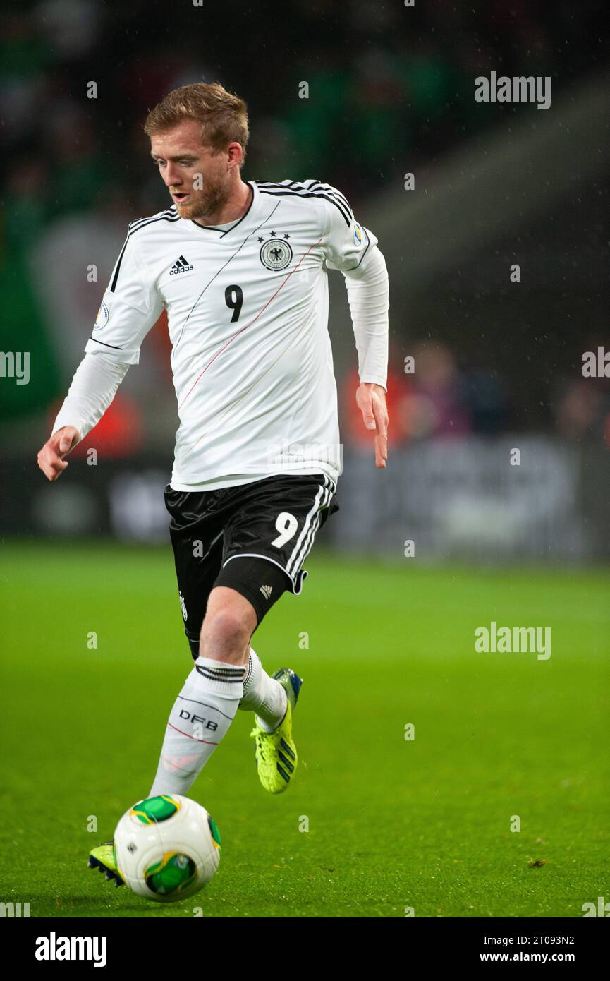 Andre Schürle Aktion Fußball WM Qualifikation Deutschland - Irland 3:0 in Köln, Deutschland am 11.10.2013 Stock Photo