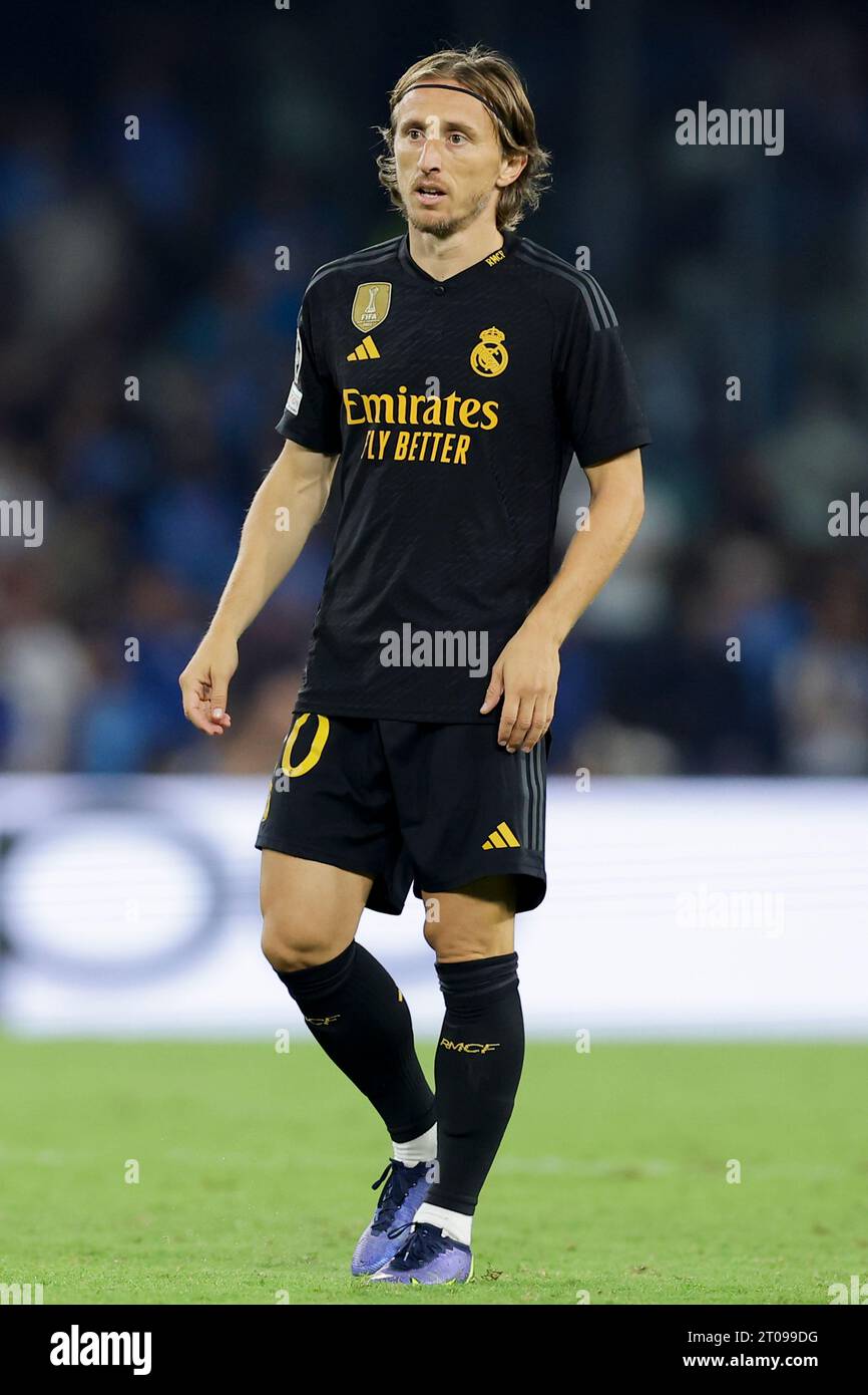 Real Madrid's Croatian midfielder Luka Modric looks during the Uefa ...