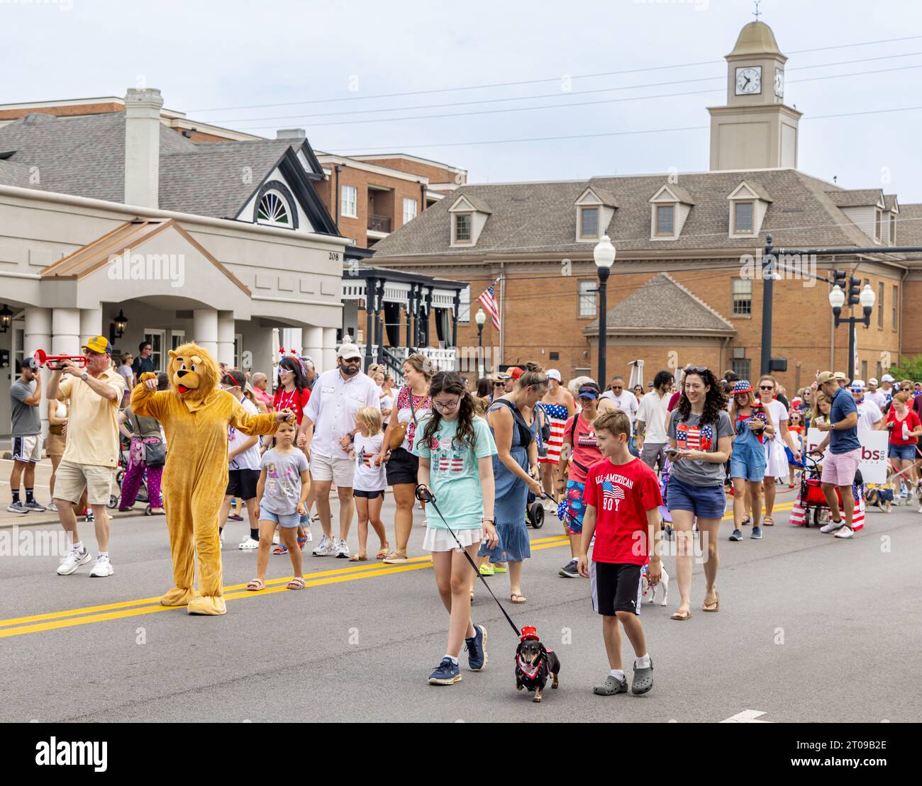 crowds at the franklin rodeo parade Stock Photo