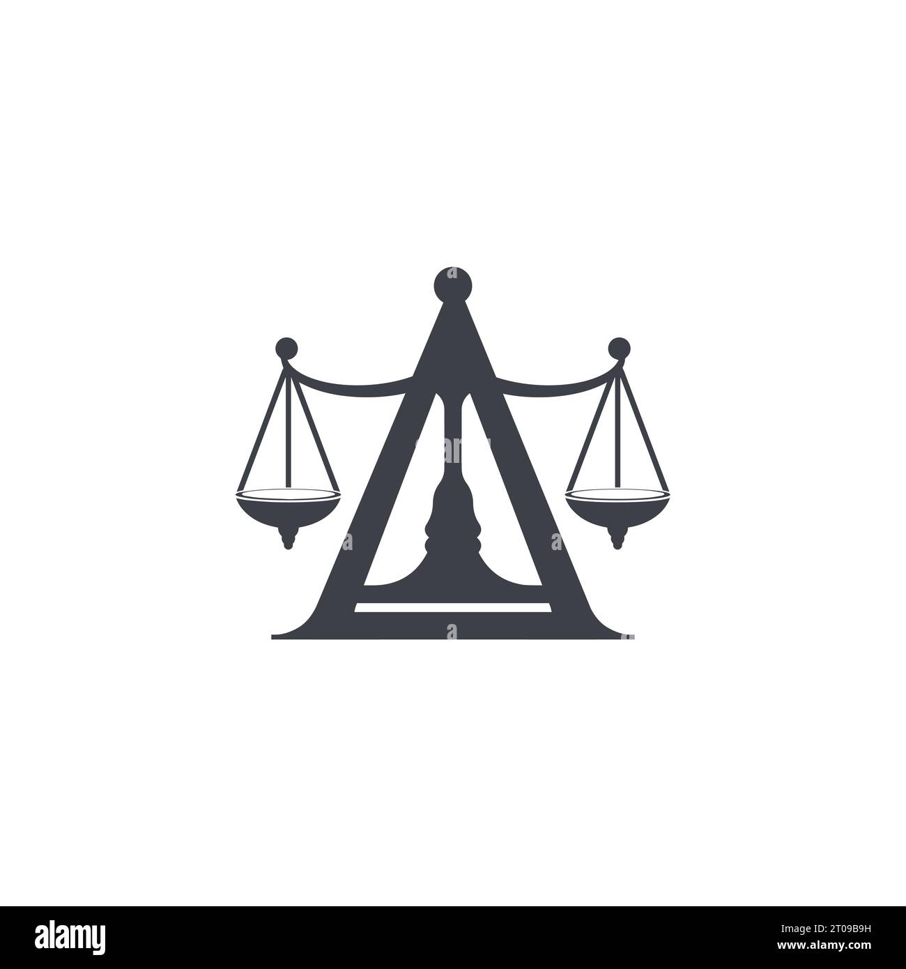Law firm logo with initial letter a concept. Initial letter A law firm logo design. Law firm logo with initial A letter and judge hammer image vector Stock Vector