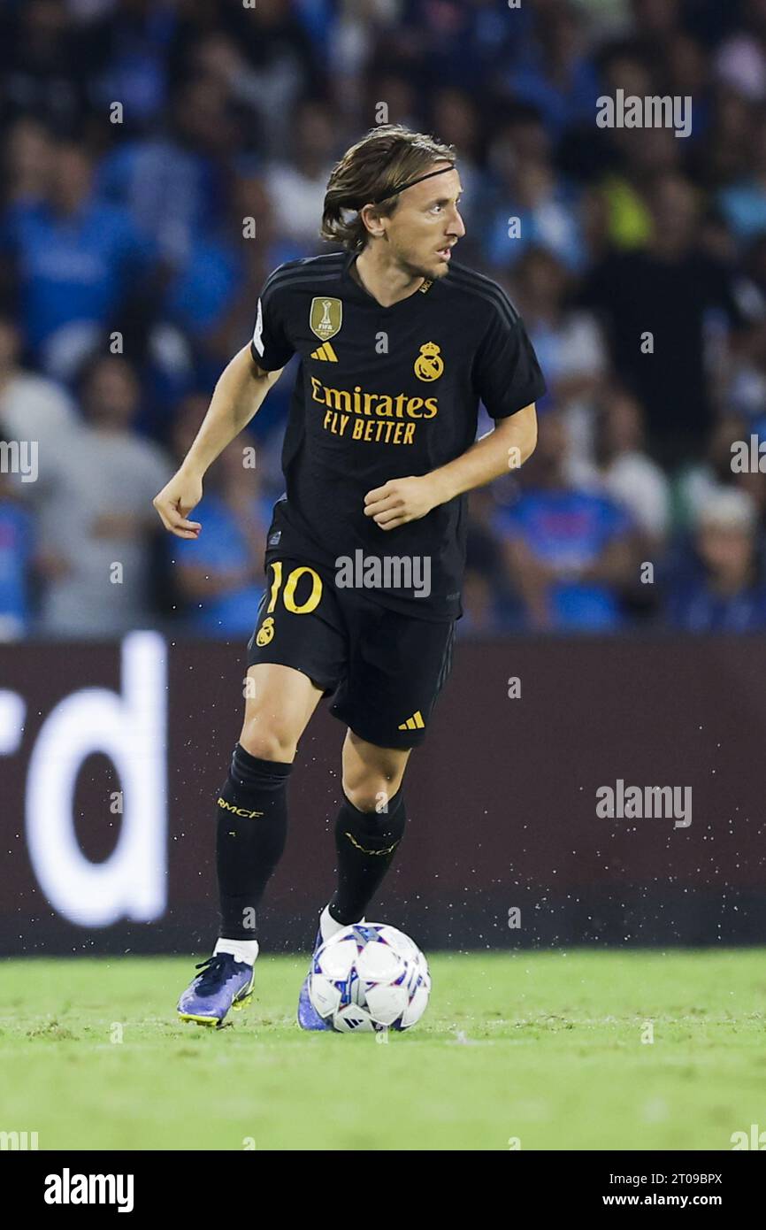 Real Madrid's Croatian midfielder Luka Modric controls the ball during ...