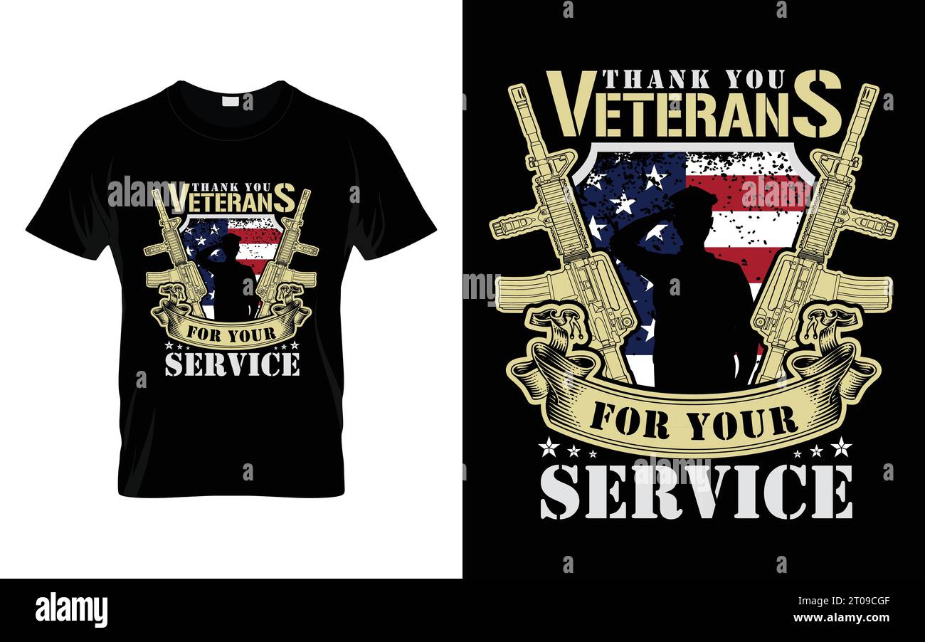 Thank you veterans for your service Veterans Day Proud U.S Veteran Gifts T shirt Stock Vector