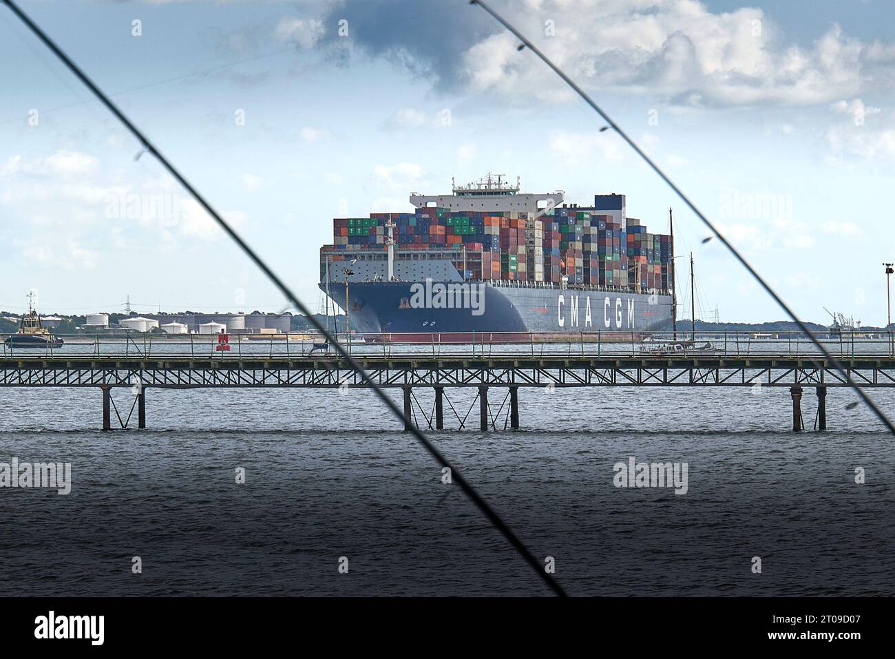 The Ultra Large Container Ship CMA CGM BENJAMIN FRANKLIN Entering The ...