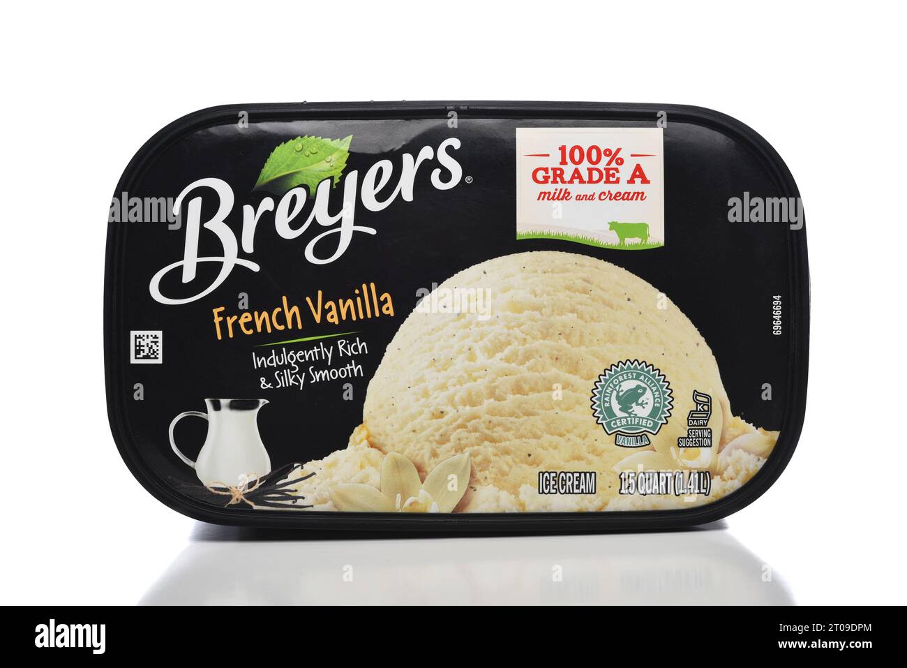 IRVINE, CALIFORNIA 4 OCT 2023 The lid of a carton of Breyers French