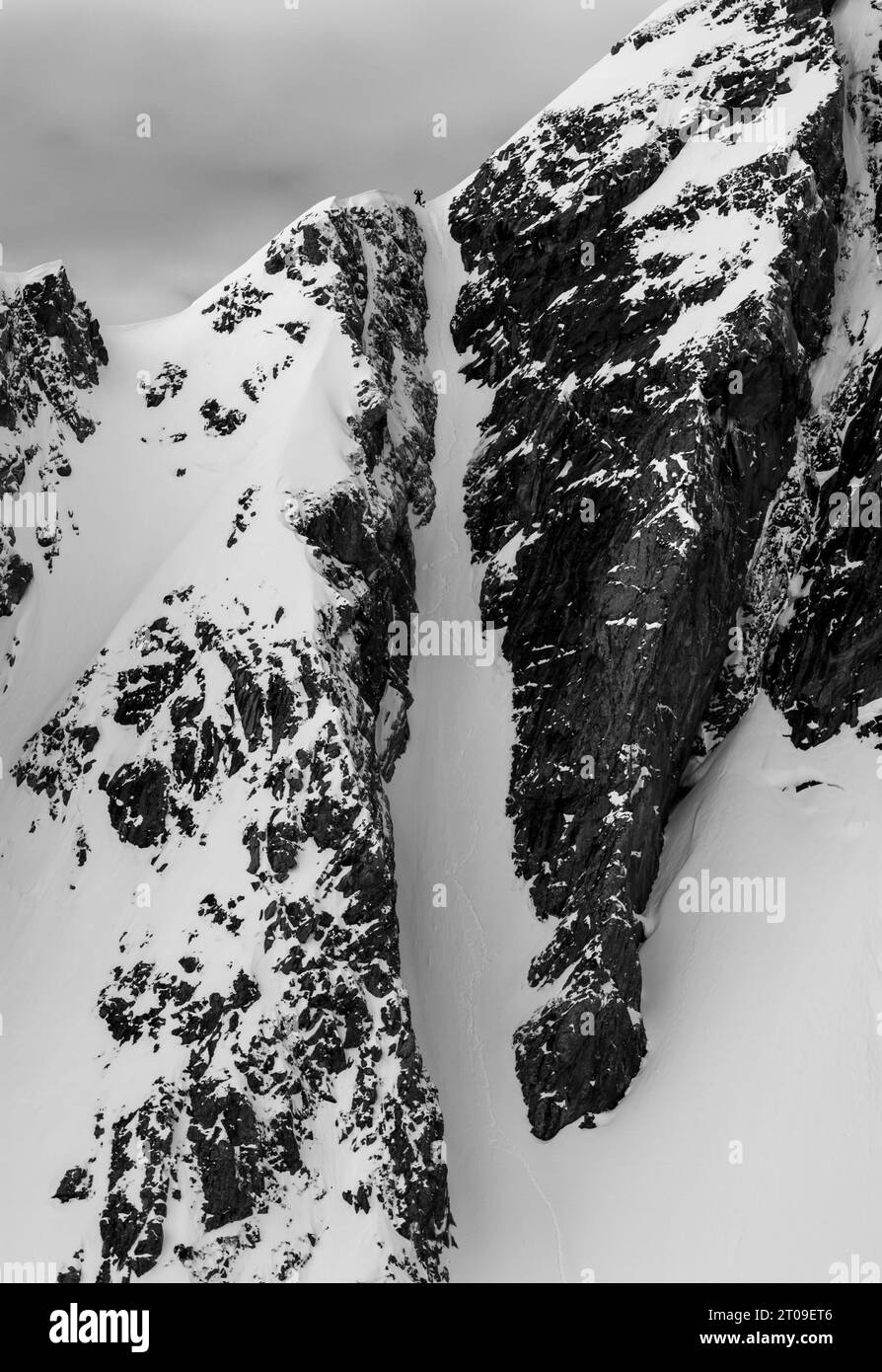 Snow covered mountains during Black and White Stock Photos & Images - Alamy