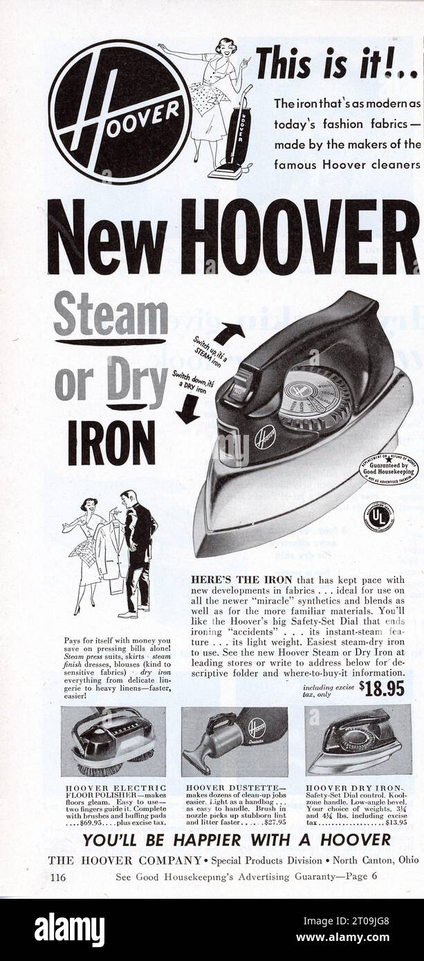 Vintage April 1953 'Good Housekeeping' Magazine Issue Advert, USA Stock Photo