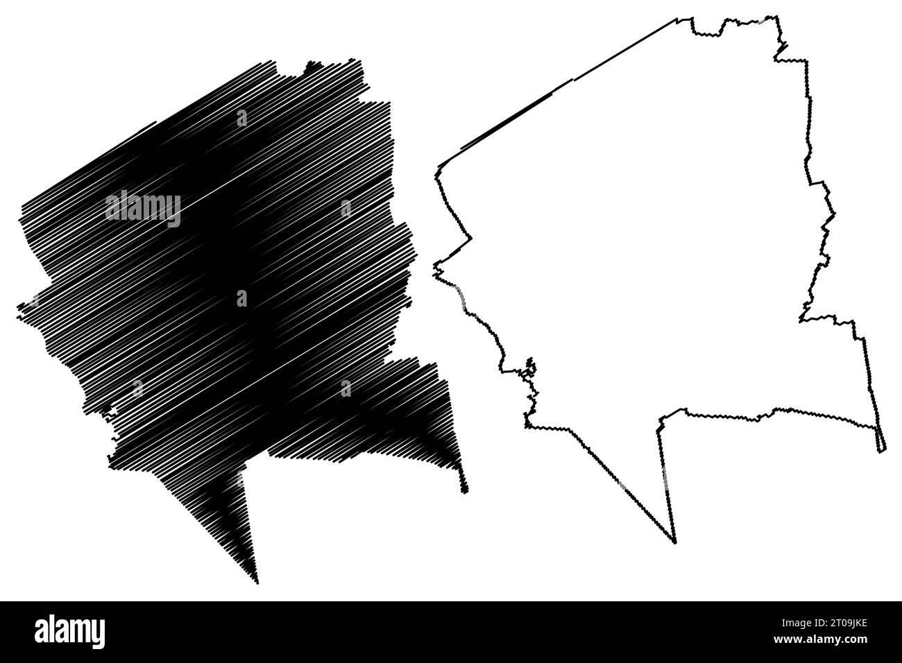 Midden-Groningen municipality (Kingdom of the Netherlands, Holland, Groningen, Grunn or Grinslân province) map vector illustration, scribble sketch Mi Stock Vector