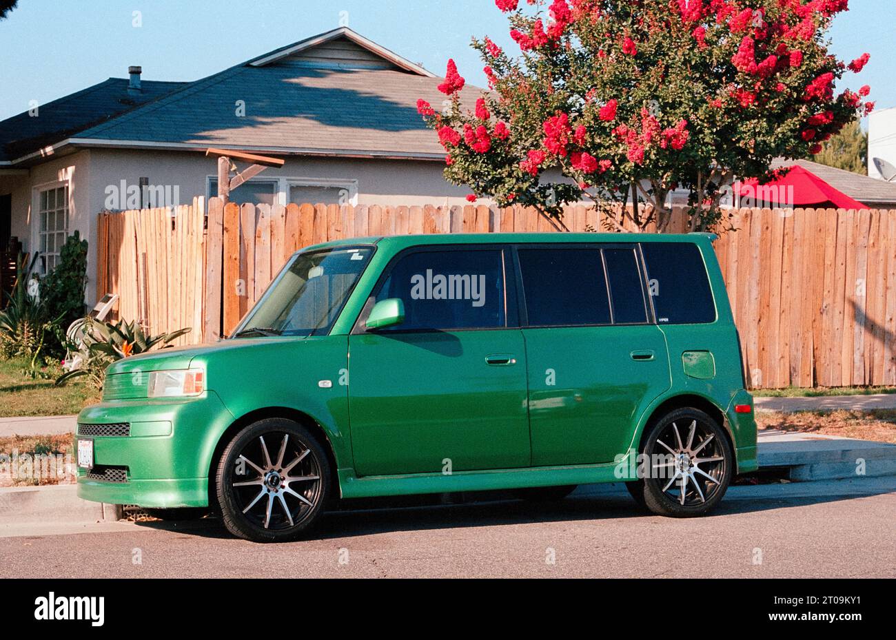 Green compact cars, California. Stock Photo