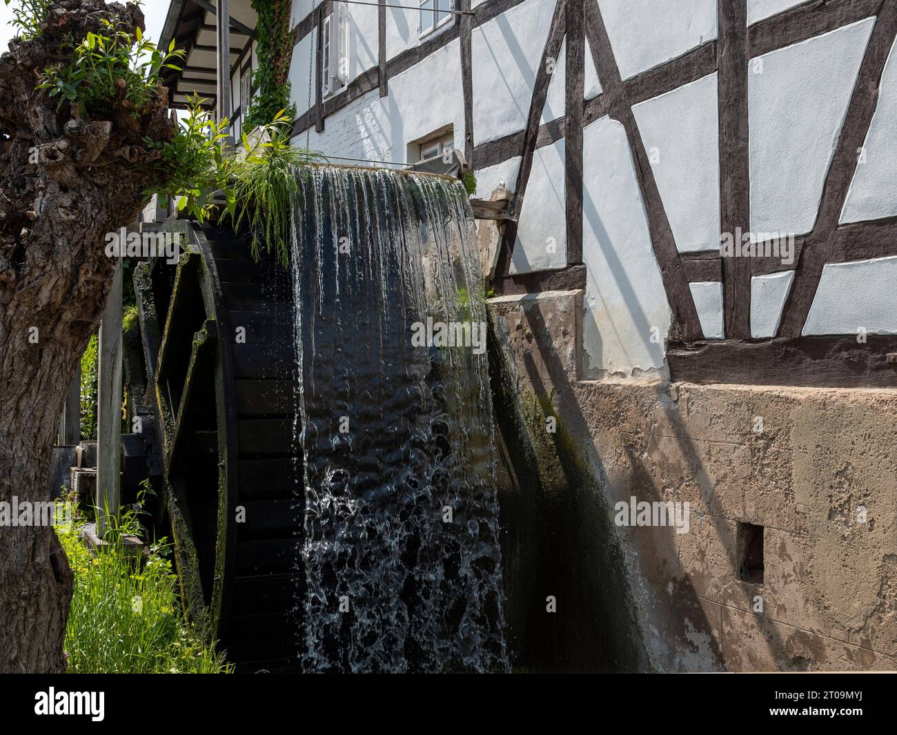 Waterdriven mill wheel of a water mill. Wilhelm Busch Mill Ebergötzen