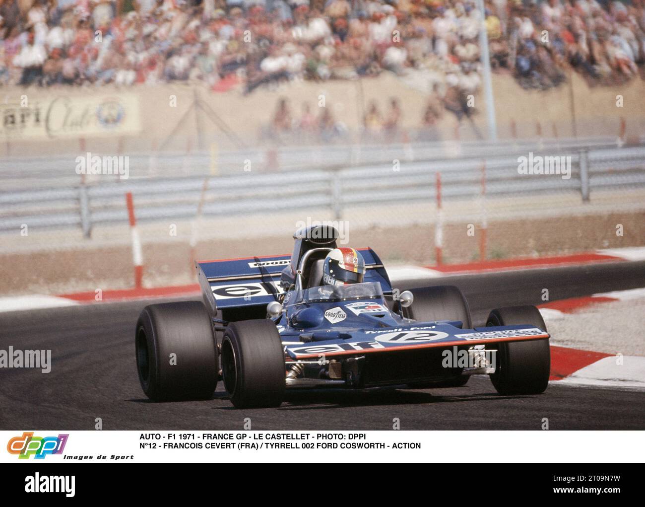 AUTO - F1 1971 - FRANCE GP - LE CASTELLET - PHOTO: DPPI N°12 - FRANCOIS CEVERT (FRA) / TYRRELL 002 FORD COSWORTH - ACTION Stock Photo