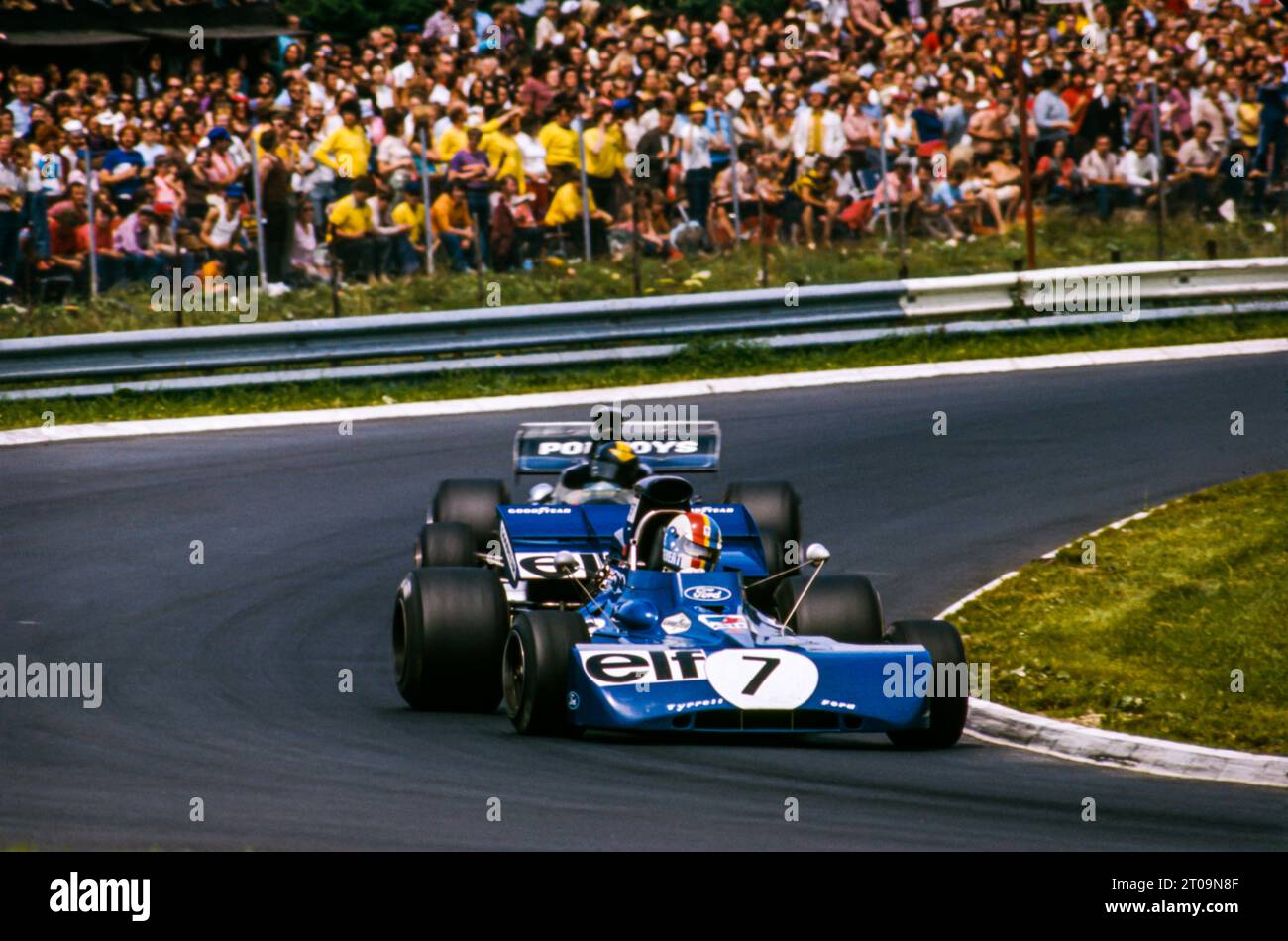 07 Cevert Francois, Elf Team Tyrrell, Tyrrell-Ford 002, action during the 1972 German Grand Prix, 8th round of the 1972 Formula One season, on the Nurburgring Nordschleife, from July 28 to 30, 1972 in Nurburg, Germany - Photo DPPI Stock Photo