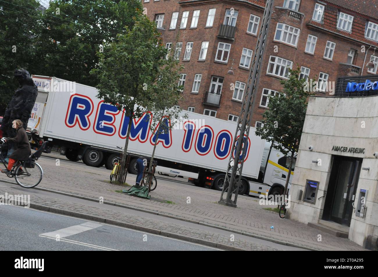 Copenhagen/Denmark/05 Oct. 2023/.Rema 1000 Grocery Store Delivery Truck ...