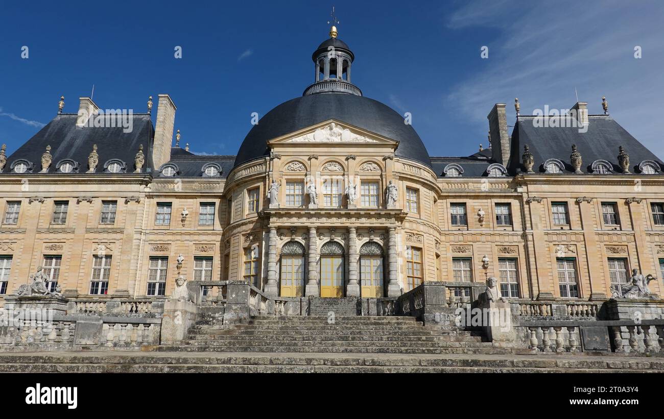 'French Châteaux', 'Château de Vaux-le-Vicomte', ' Baroque French château', 'architect Louis Le Vau', 'landscape architect André Le Nôtre' Stock Photo