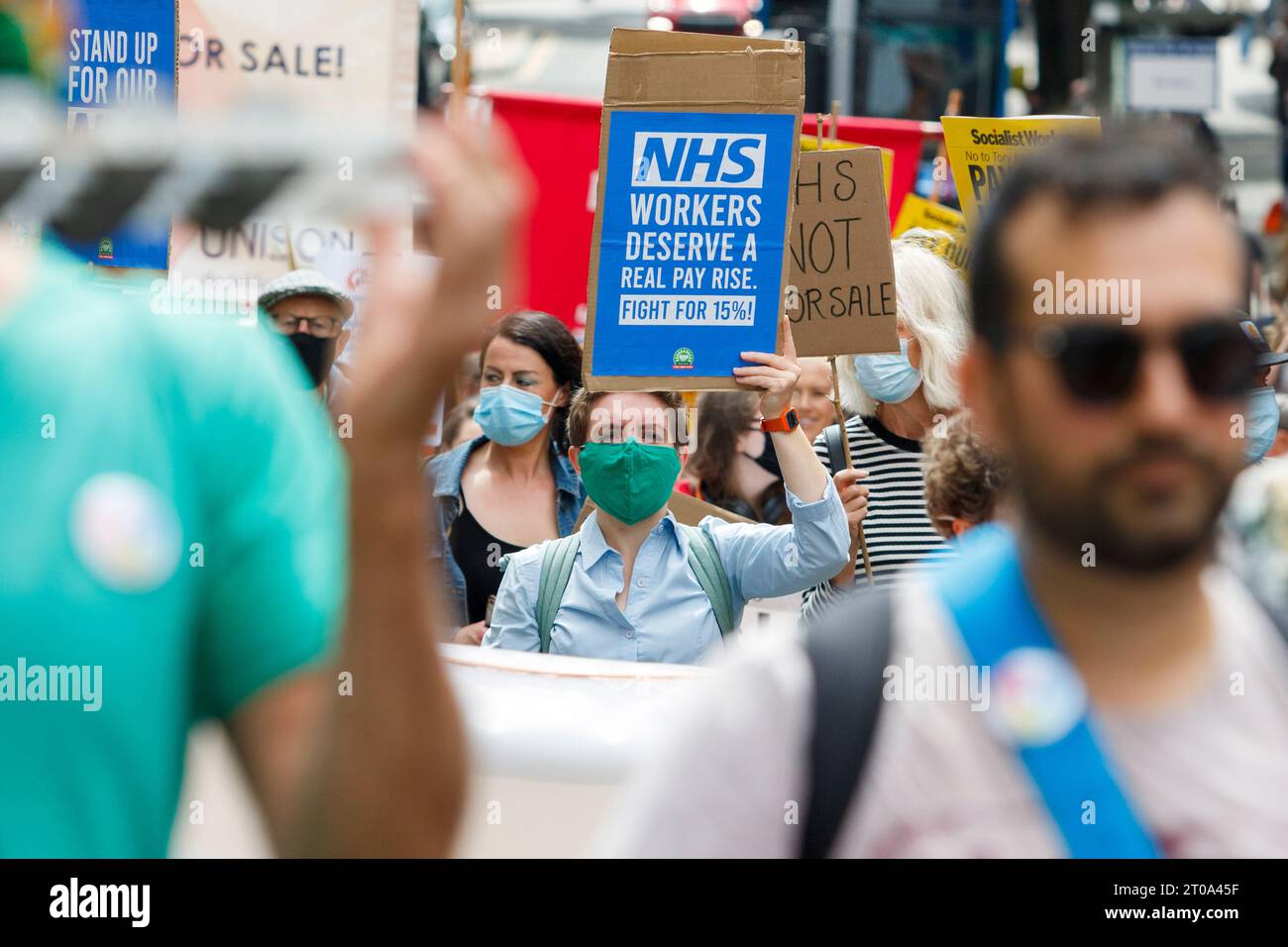 Bristol - NHS staff and members of the public take part in a Protest ...