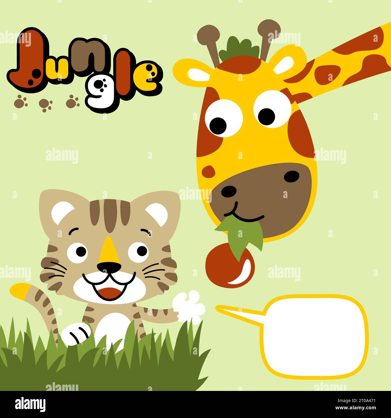 vector cartoon of funny tiger with giraffe Stock Vector Image & Art - Alamy