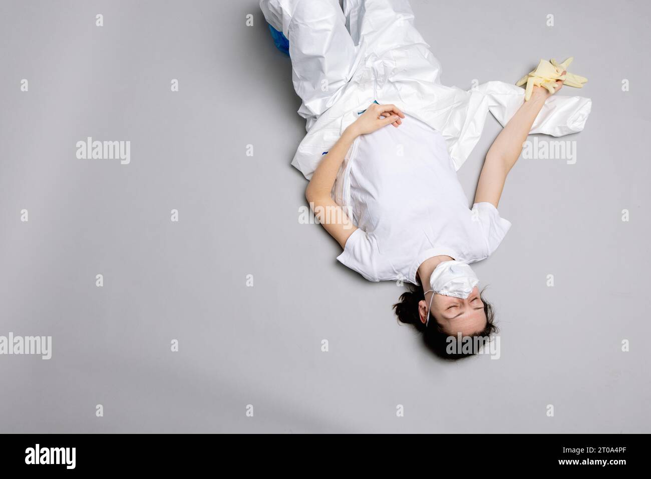 Tired female doctor in hospital hi-res stock photography and images - Alamy