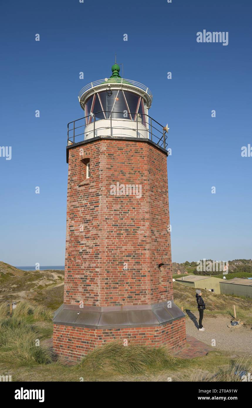 Leuchtturm Quermarkenfeuer Rotes Kliff, Kampen, Sylt, Schleswig-Holstein, Deutschland Stock Photo