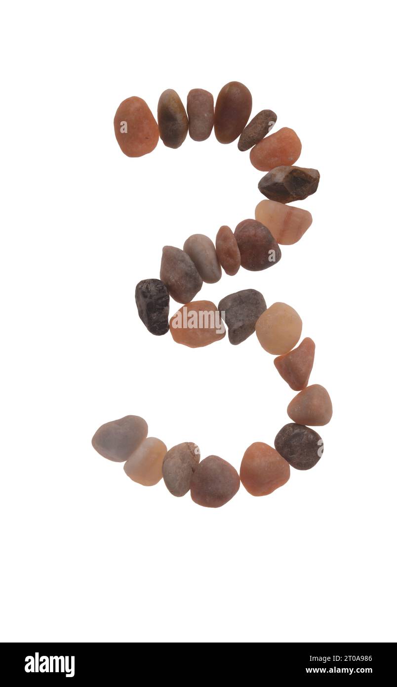 3 crafted font using stones, sign of nature, strength, stability & long