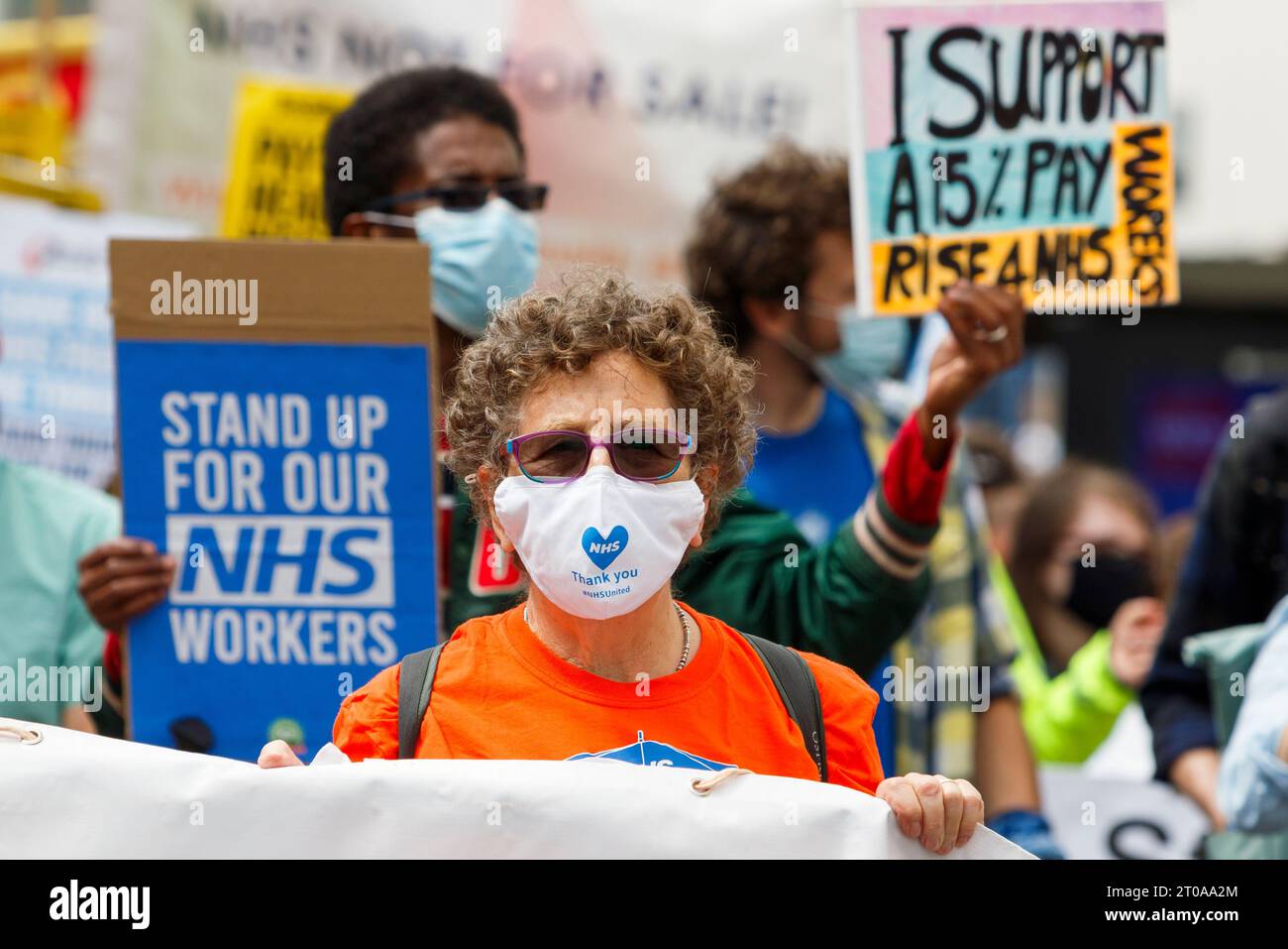 Bristol - NHS staff and members of the public take part in a Protest ...