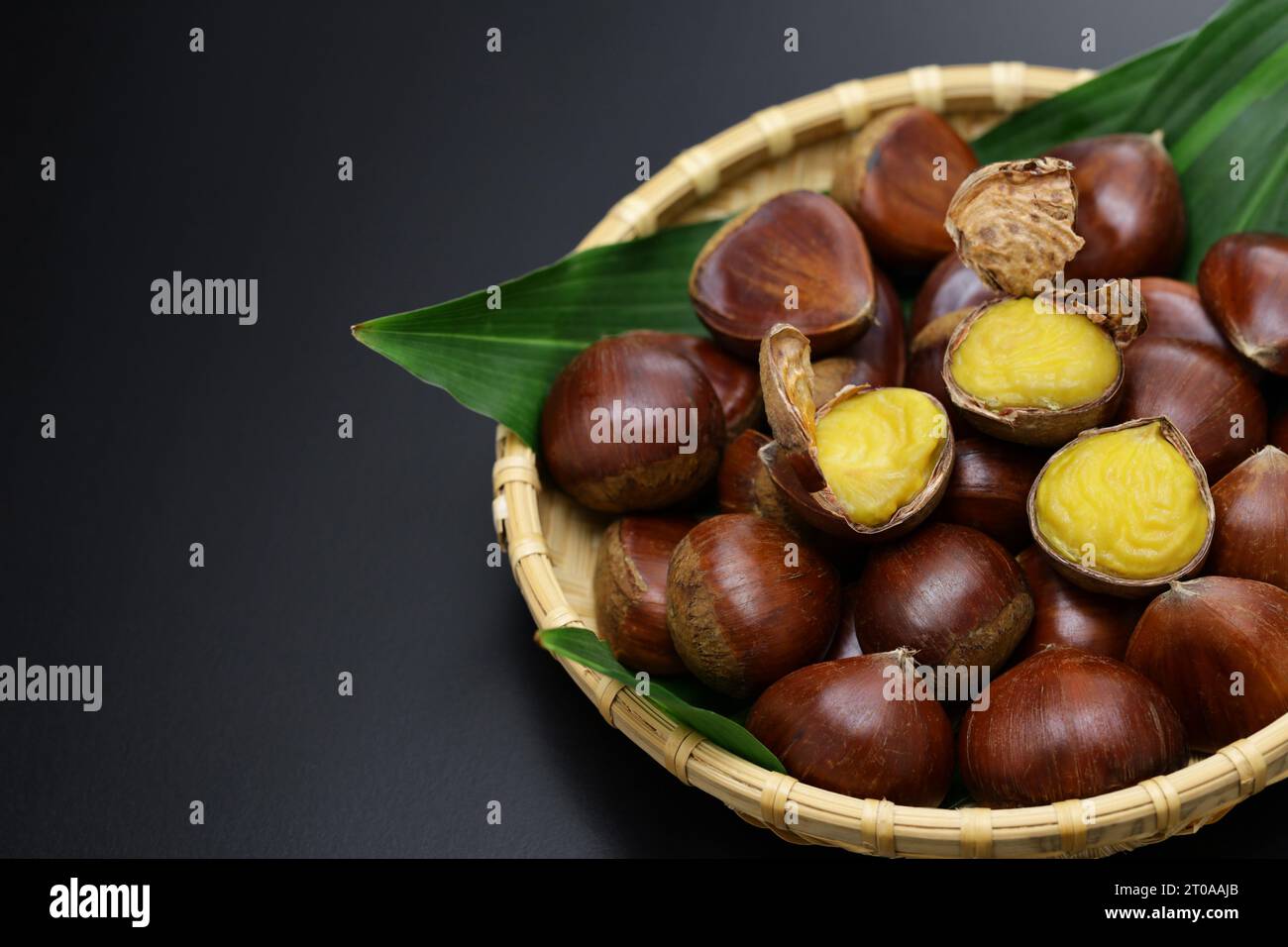 Porotan is a Japanese chestnut whose inner skin is easy to peel. Stock Photo