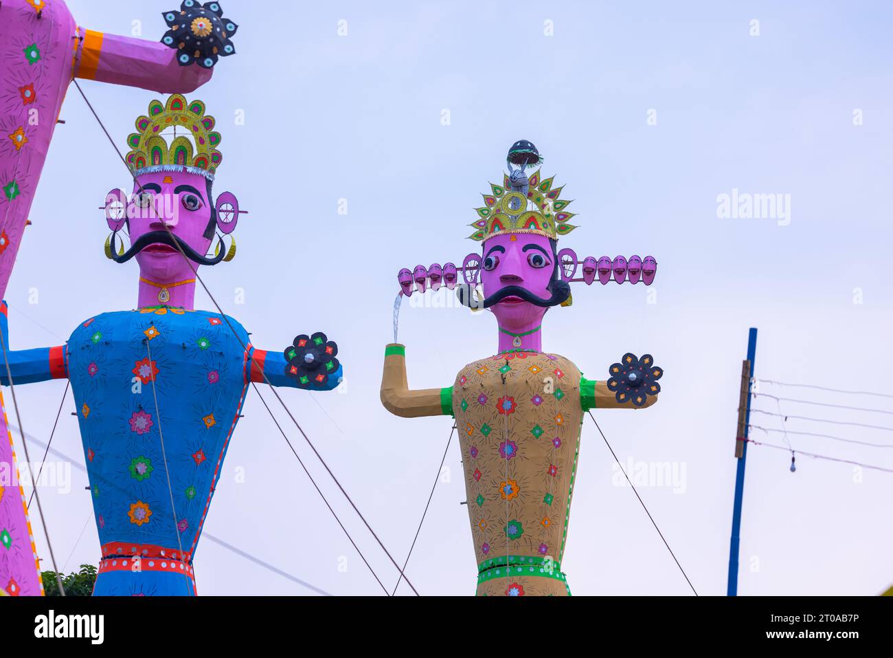 Handmade colorful Ravan sculpture during Dussehra festival in India ...
