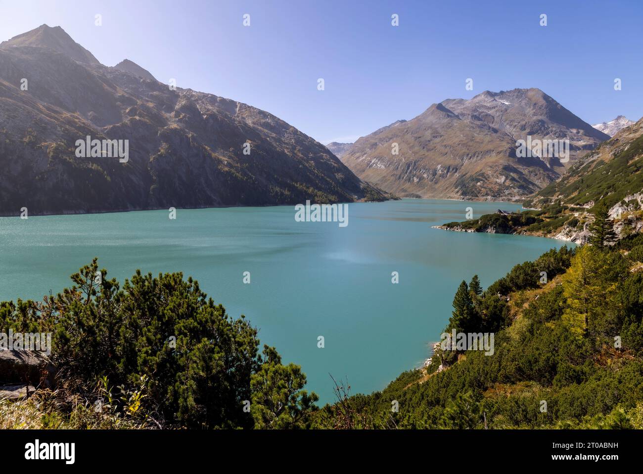 Koelnbrein Dam in the Hohe Tauern range in Austria Stock Photo