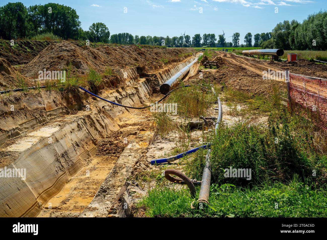 Ground works to place a water pipe Stock Photo Alamy