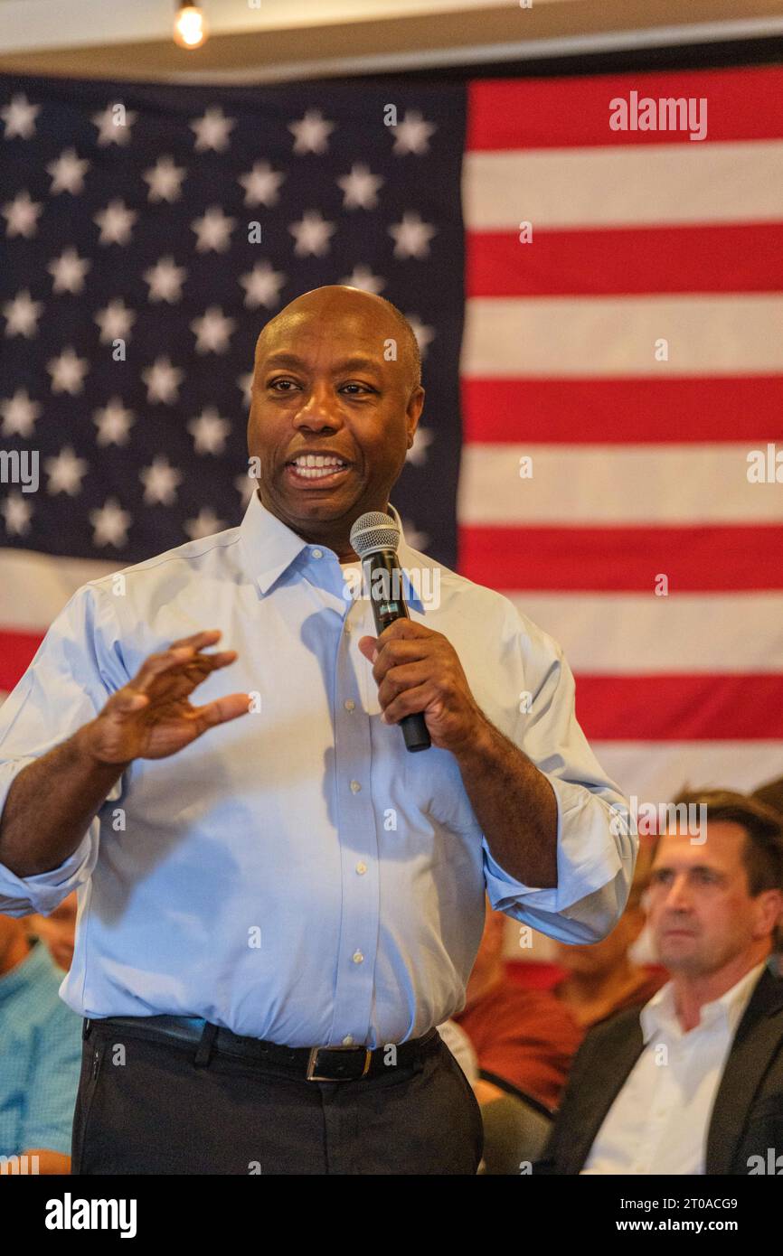 Van Meter, Iowa, USA. 4th Oct, 2023. South Carolina Senator TIM SCOTT