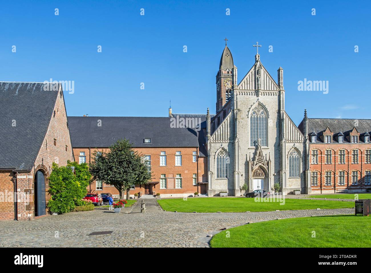 Tongerlo Abbey with neoGothic church, Premonstratensian monastery at Tongerlo near Westerlo