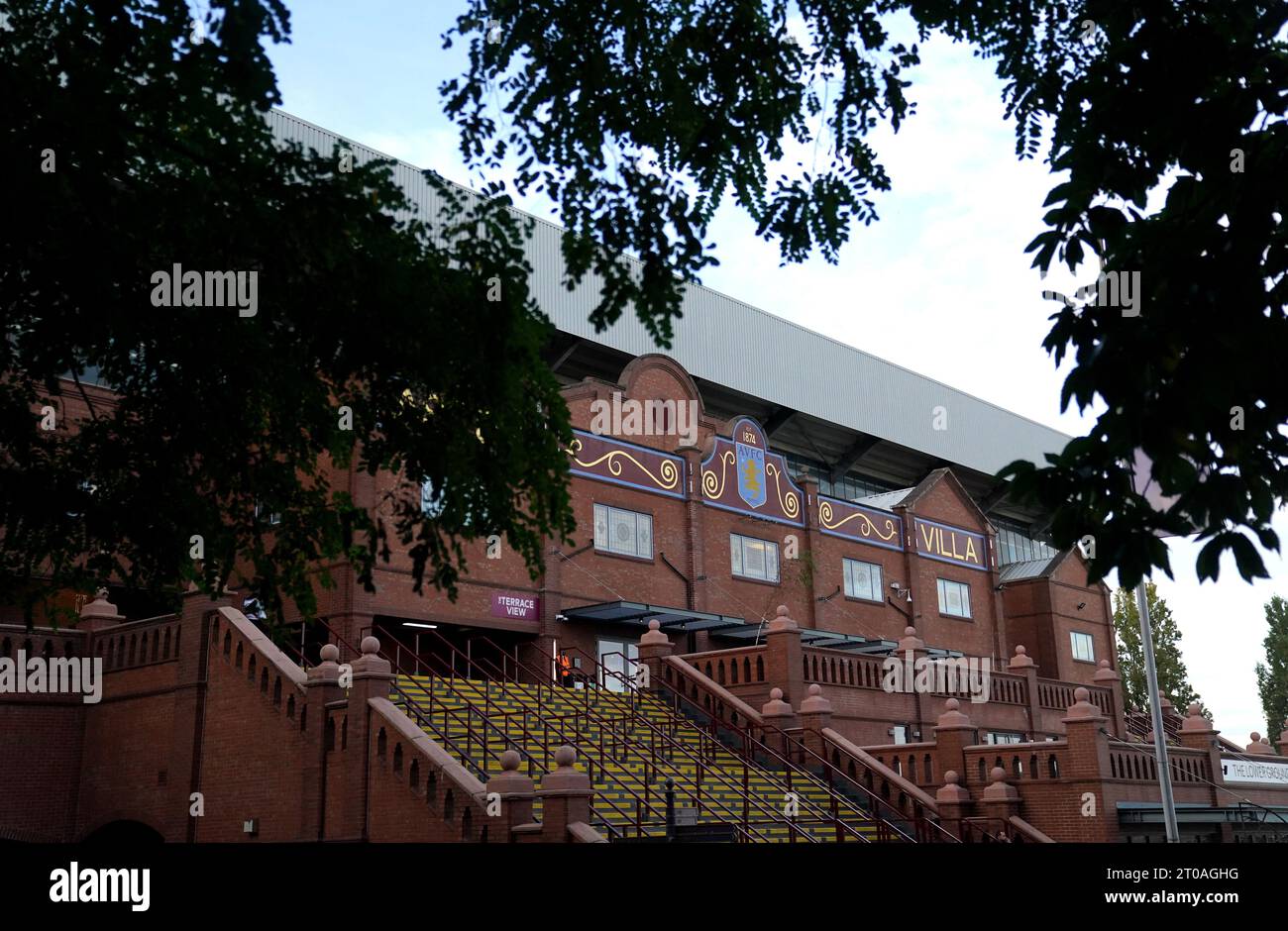 General view from outside the stadium before the UEFA Europa Conference League Group E match at Villa Park, Birmingham. Picture date: Thursday October 5, 2023. Stock Photo