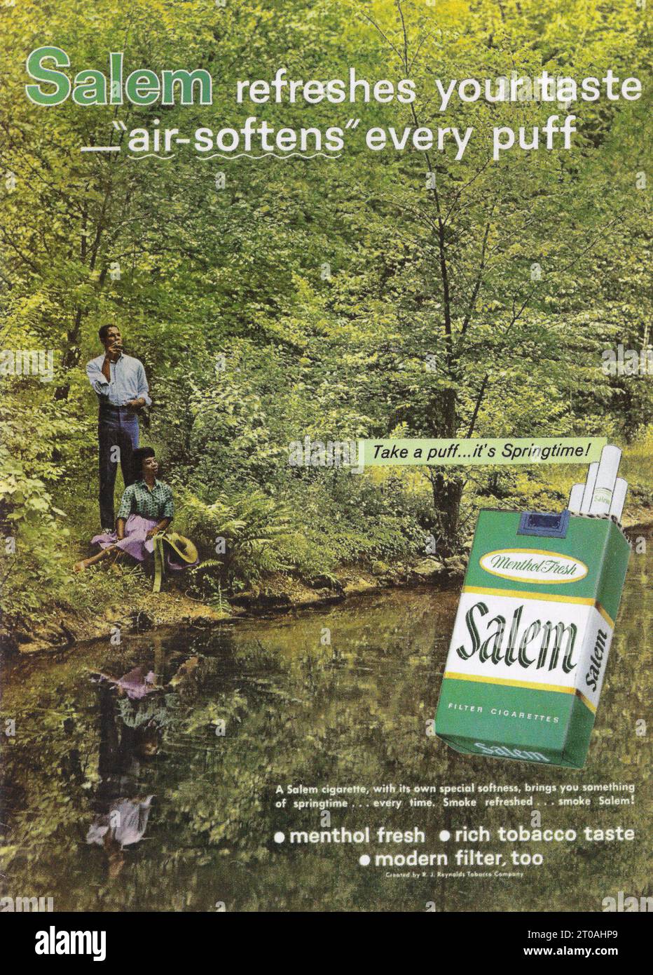 1962 Salem menthol fresh cigarettes ad Stock Photo