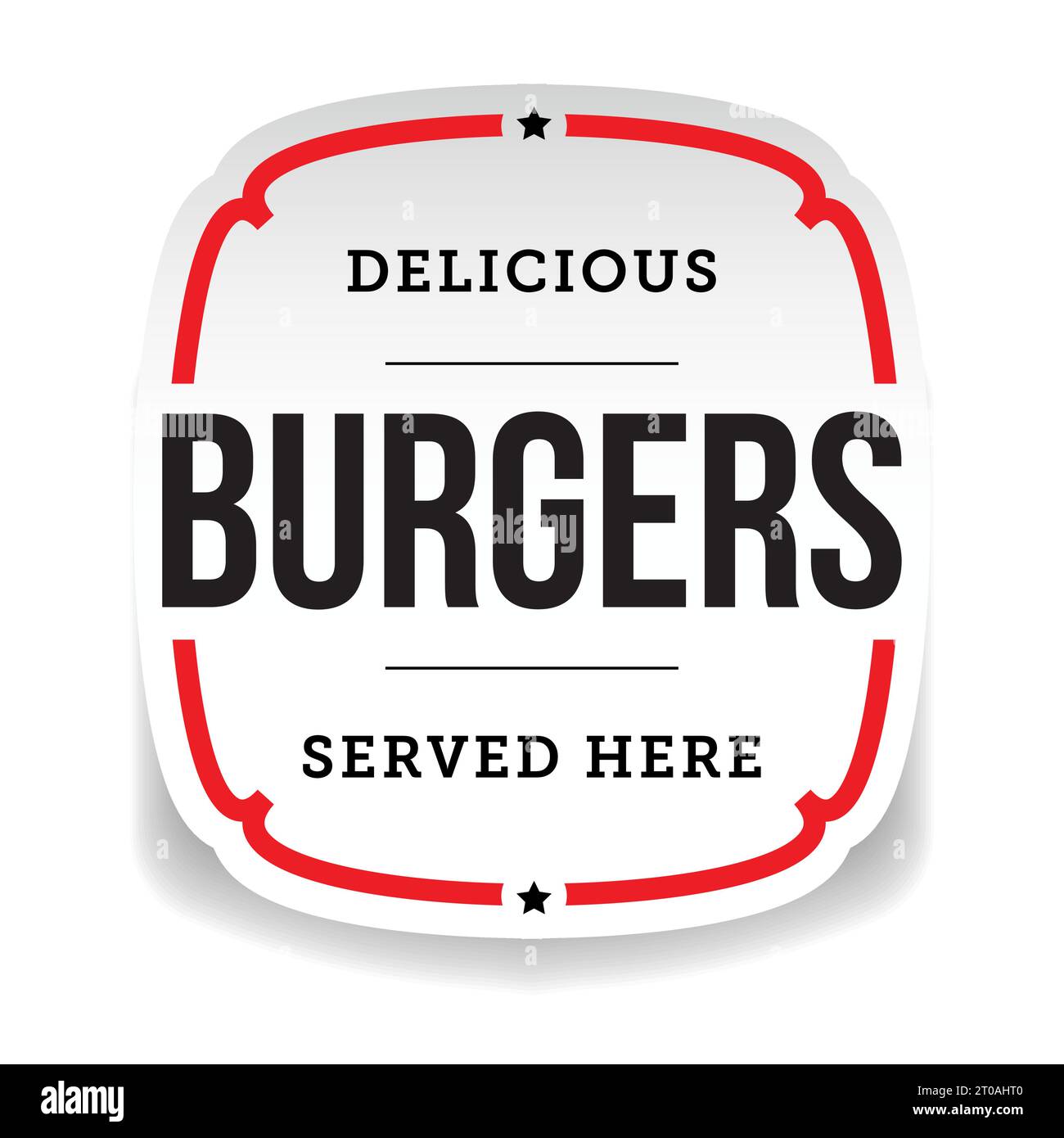 Delicious Burgers Served here vintage label Stock Vector