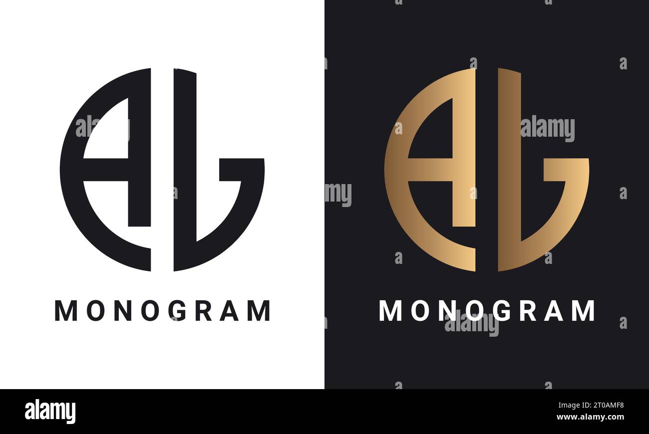 Luxury Initial JA For AJ Monogram Text Letter Logo Design Stock Vector