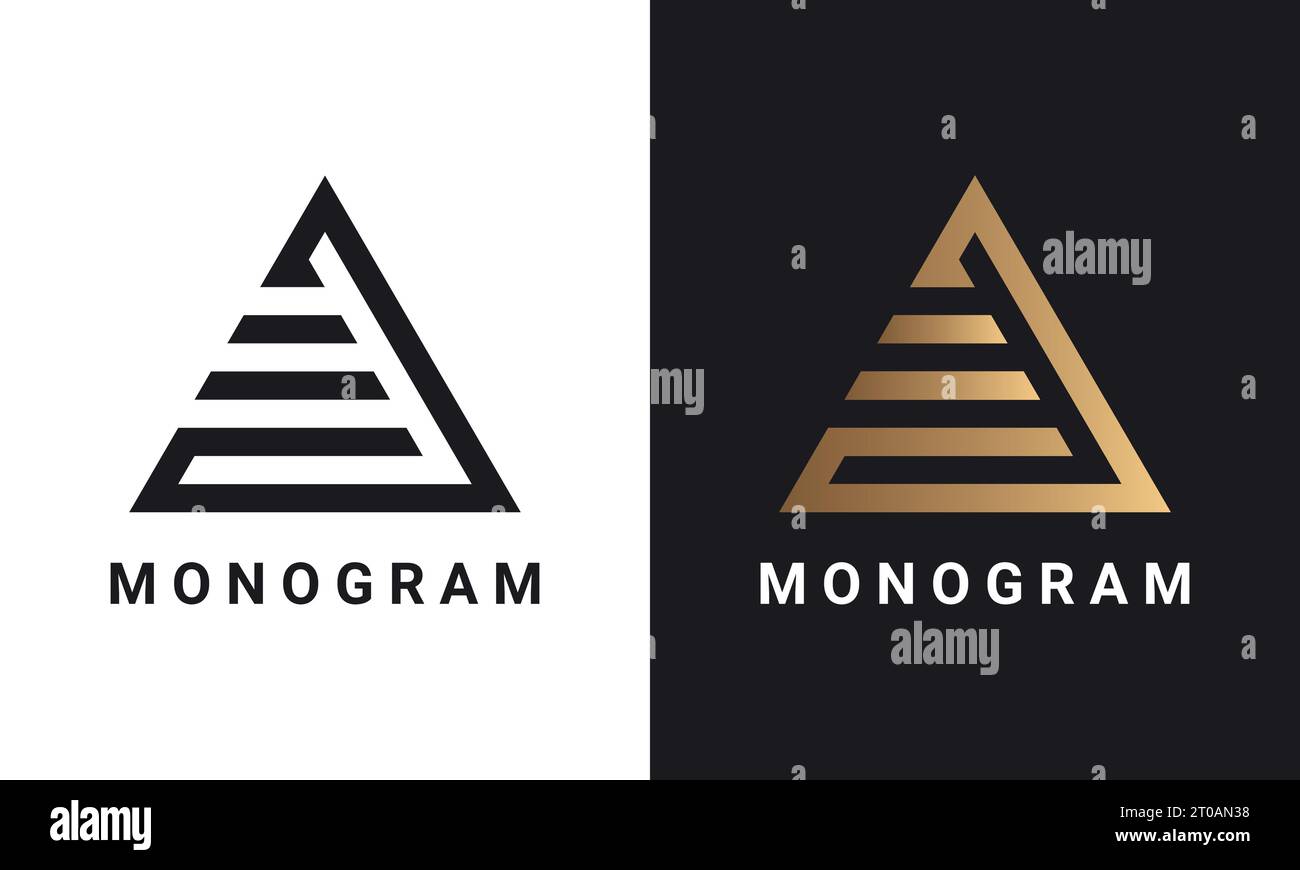 Luxury Initial JE For EJ Monogram Text Letter Logo Design Stock Vector