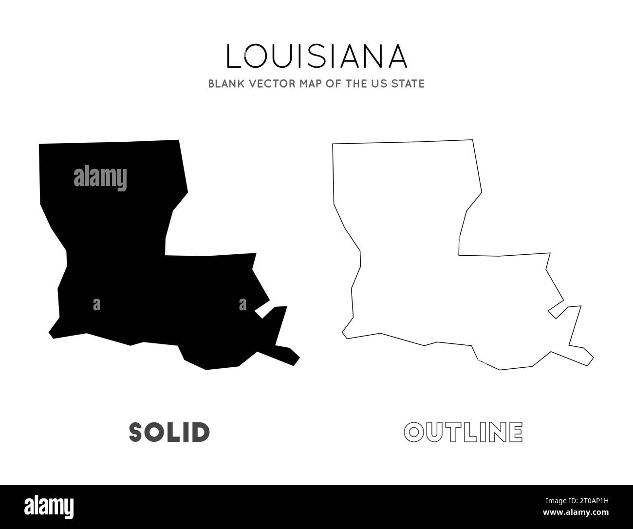 Louisiana map. Blank vector map of the US State. Borders of Louisiana for your infographic. Vector illustration. Stock Vector