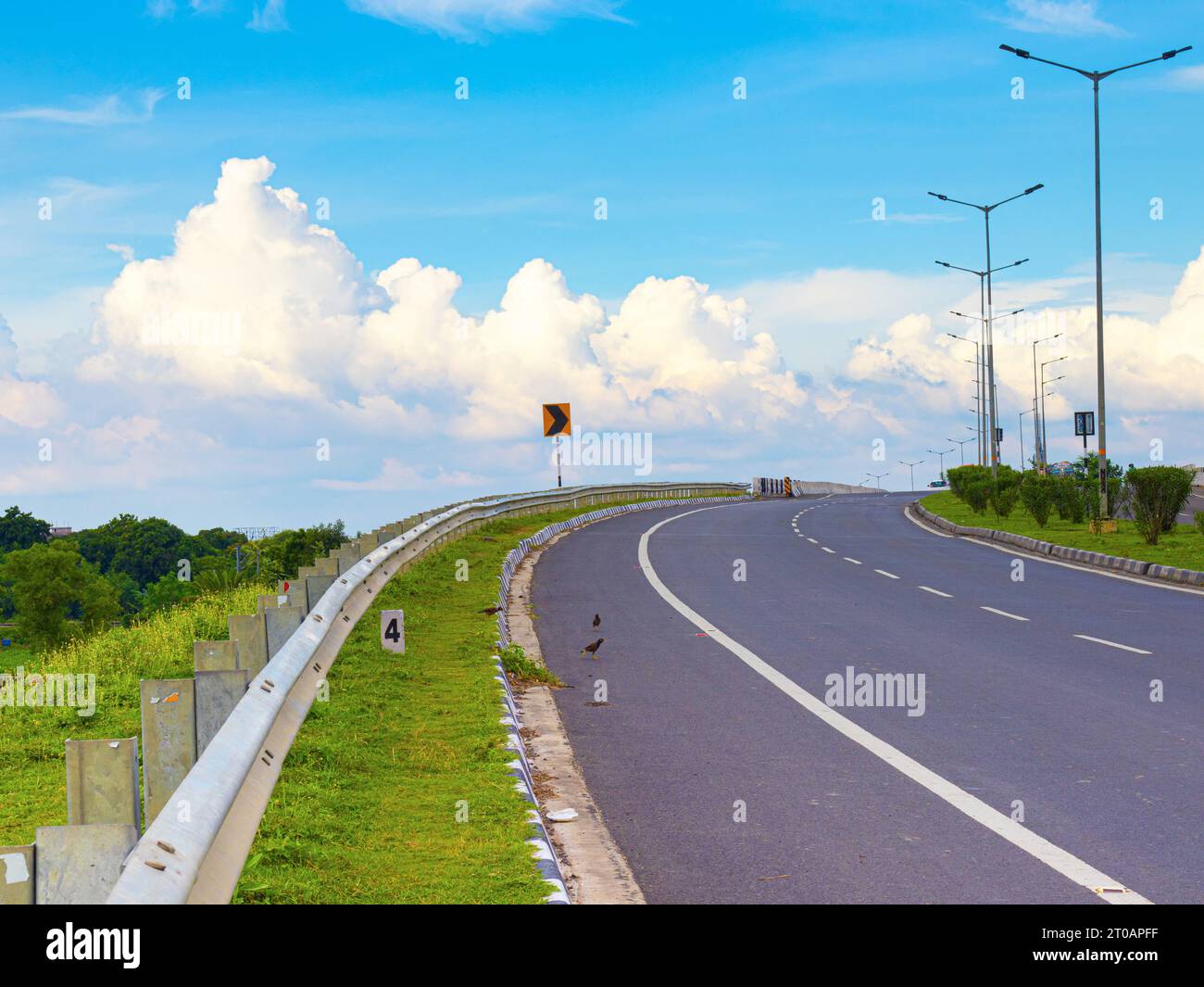 highways transport Road under the natural blue sky Photos Stock Photo