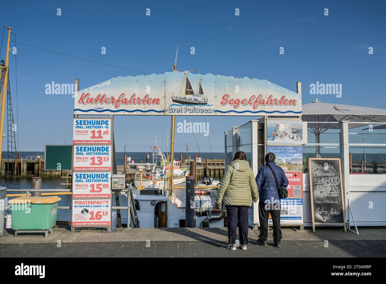 Kutterfahrten, Segelfahrten, Ausflugsboote, Anleger, Lister Hafen, List, Sylt, Schleswig-Holstein, Deutschland Stock Photo