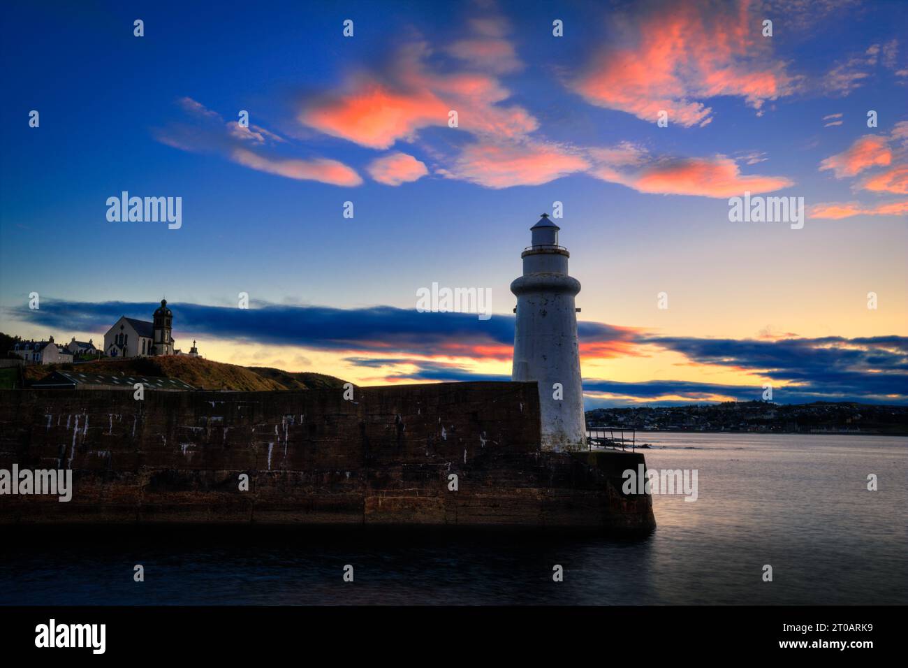 macduff lighthouse aberdeenshire scotland. Stock Photo
