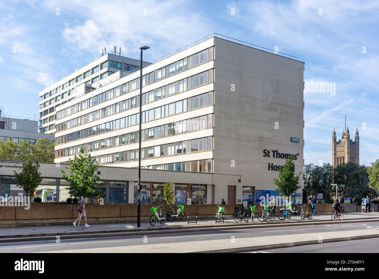 St Thomas' NHS Hospital, Westminster Bridge Road, South Bank, London Borough of Lambeth, Greater London, England, United Kingdom Stock Photo