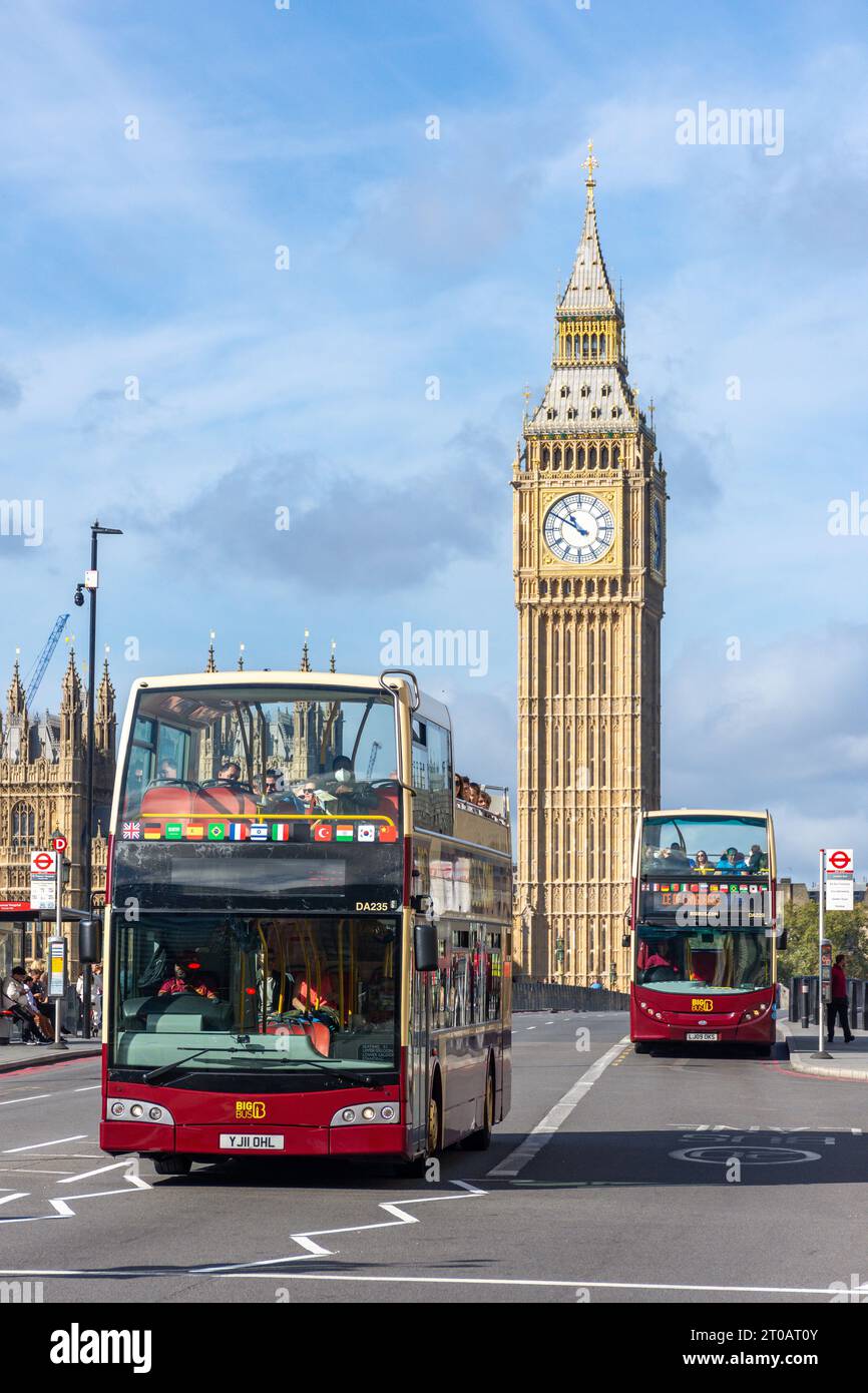 Big Ben, Westminster Bridge, Westminster Bridge Road, South Bank, London Borough of Lambeth, Greater London, England, United Kingdom Stock Photo