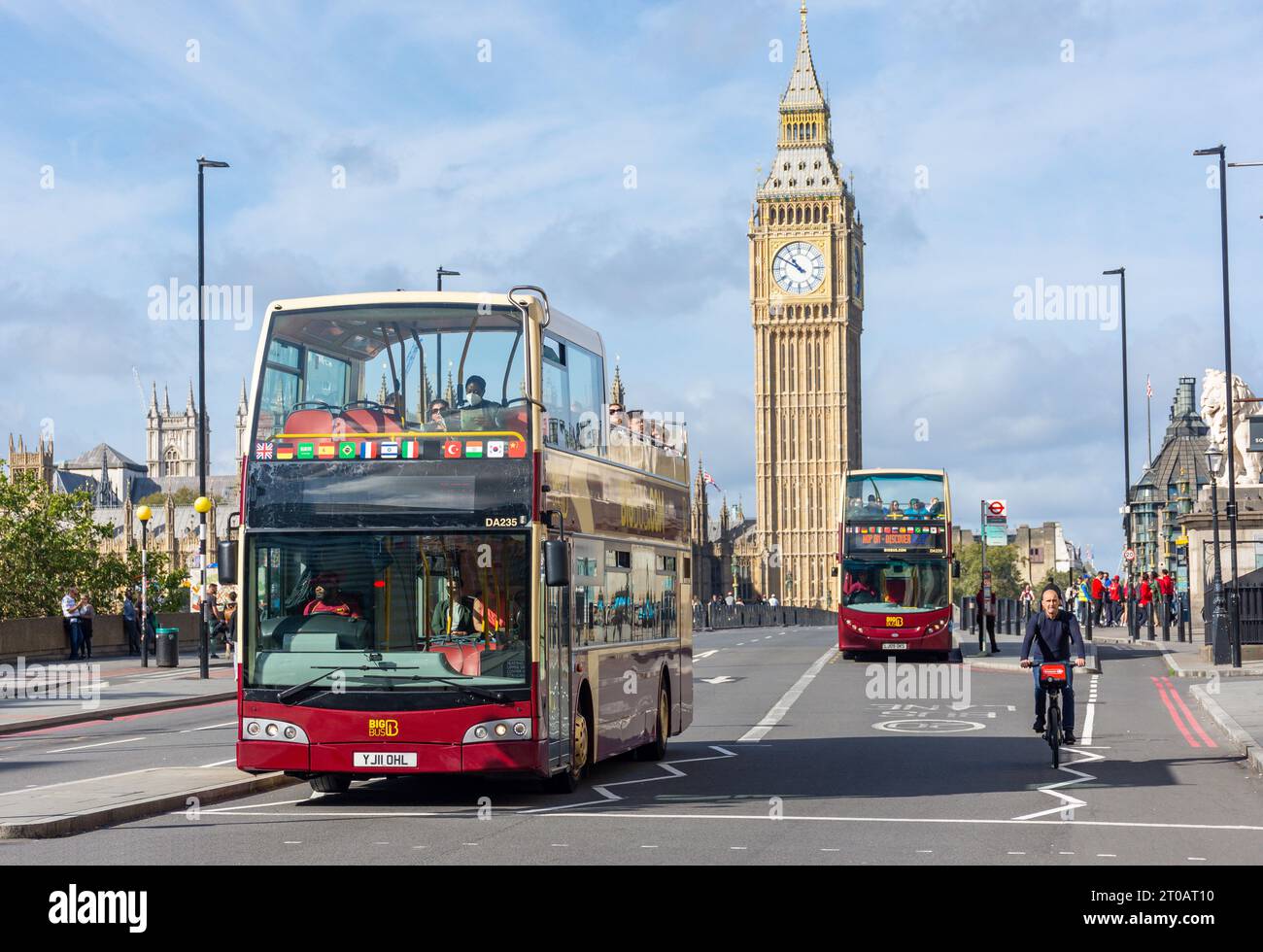 Big Ben, Westminster Bridge, Westminster Bridge Road, South Bank, London Borough of Lambeth, Greater London, England, United Kingdom Stock Photo