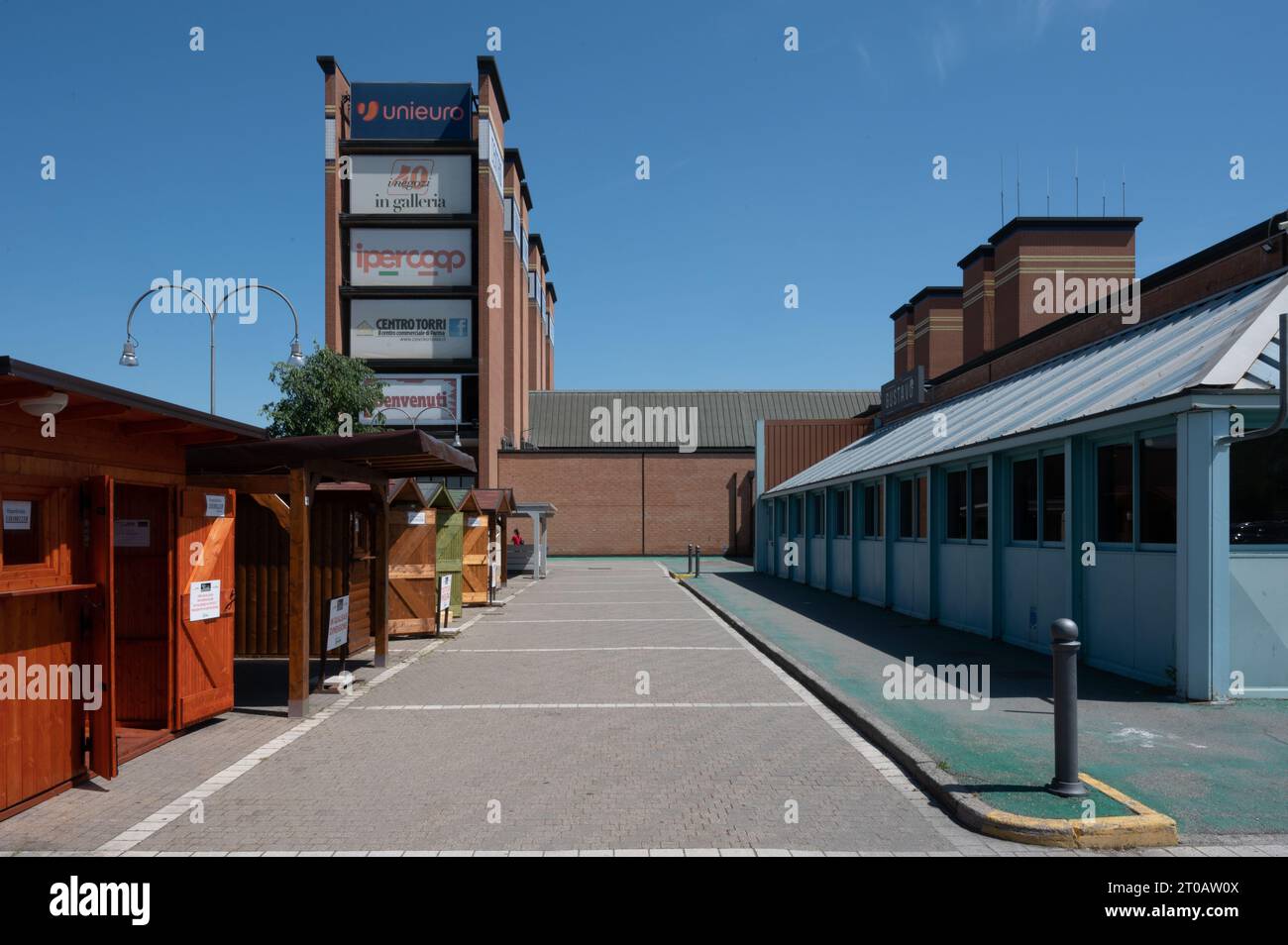 The Centro Torri Shopping center, designed by Italian Architect Aldo Rossi in Parma, Italy Stock