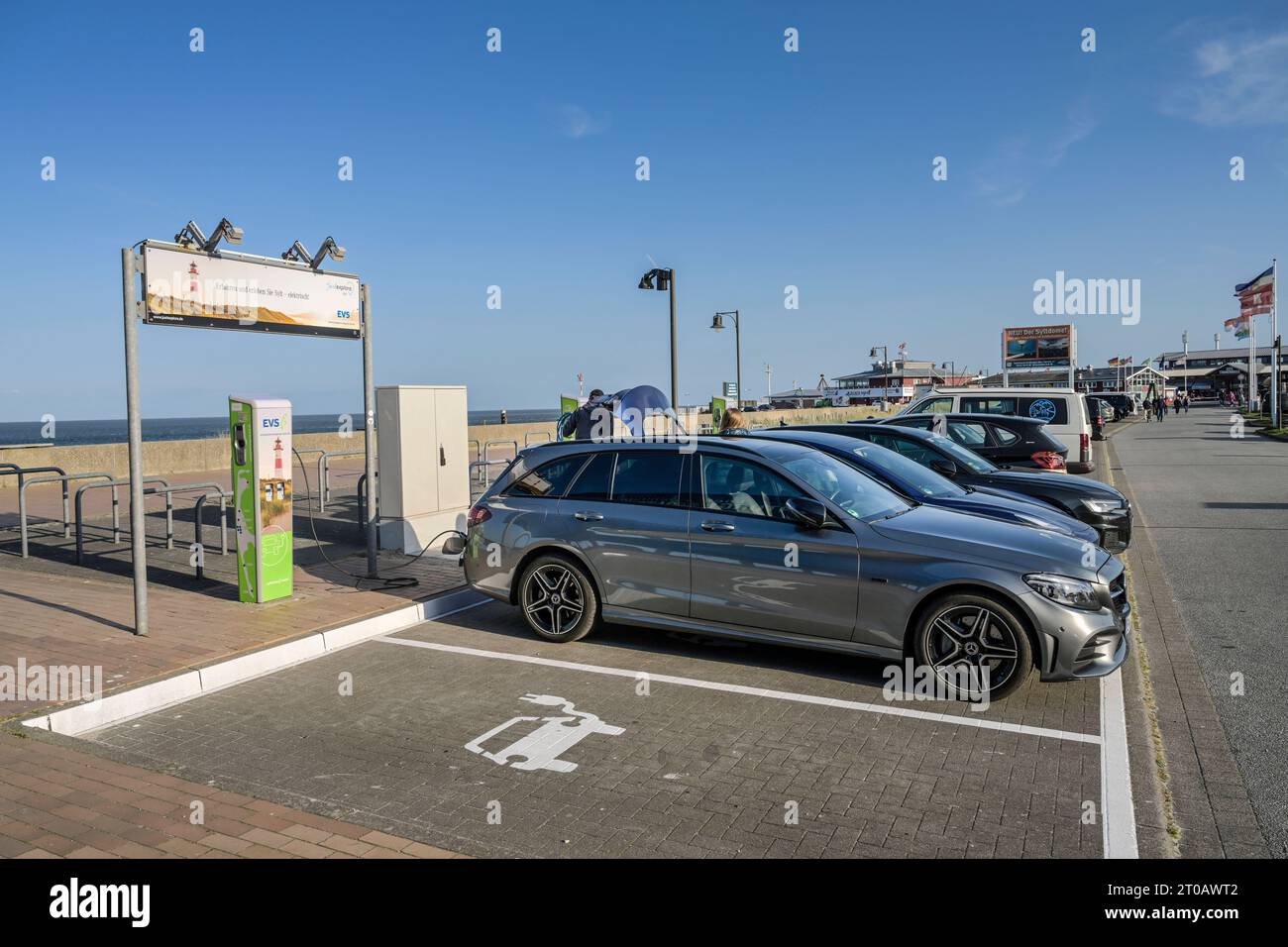 Ladestation für EAutos, Parkplatz, Hafen, List, Sylt, Schleswig