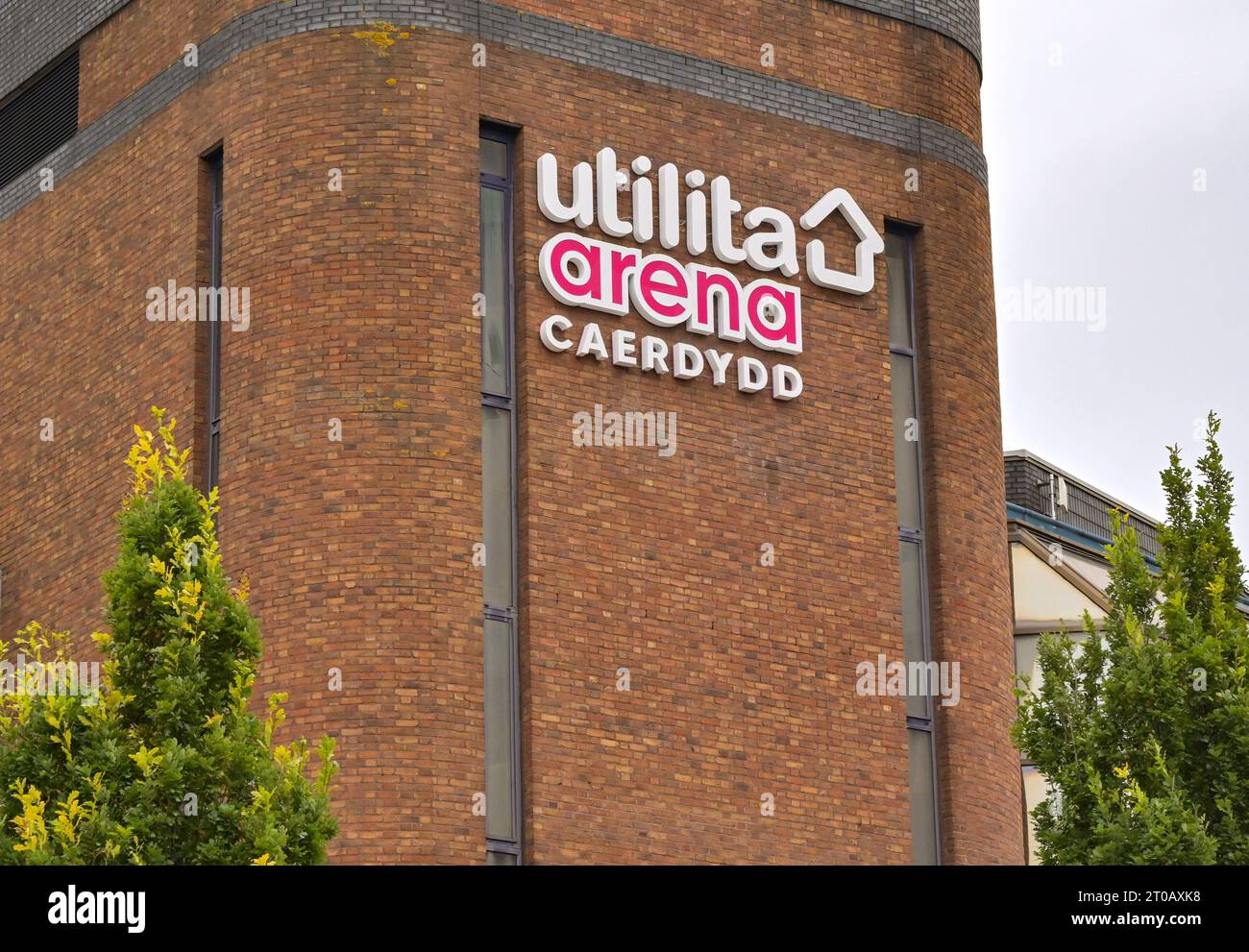 Cardiff, Wales - 1 October 2023: Sign on the outside of the Utilita