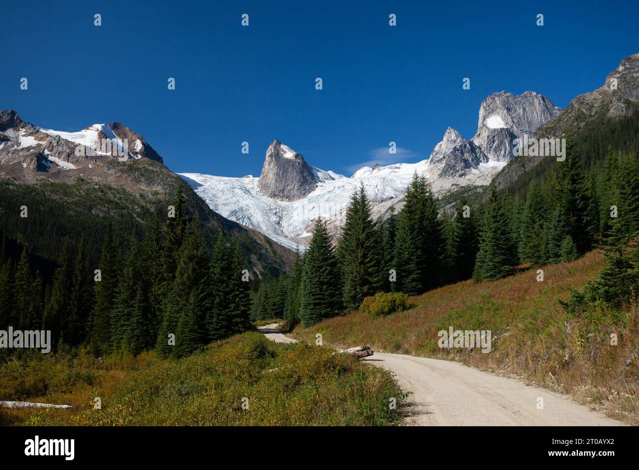 Glaciers and Spires in Bugaboo Park in British Columbia, Canada Stock Photo