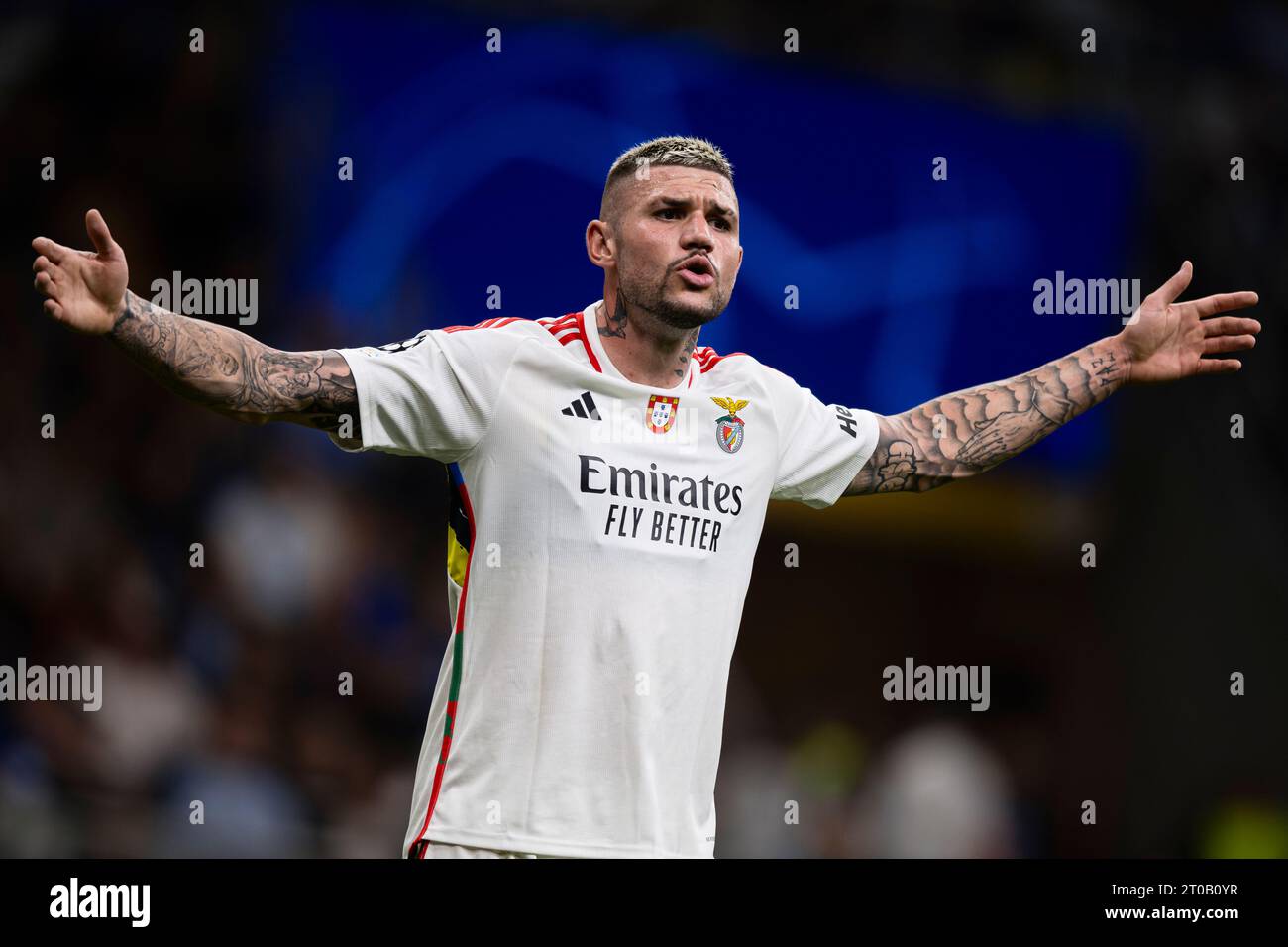 Morato of SL Benfica reacts during the UEFA Champions League football match between FC Internazionale and SL Benfica. Stock Photo