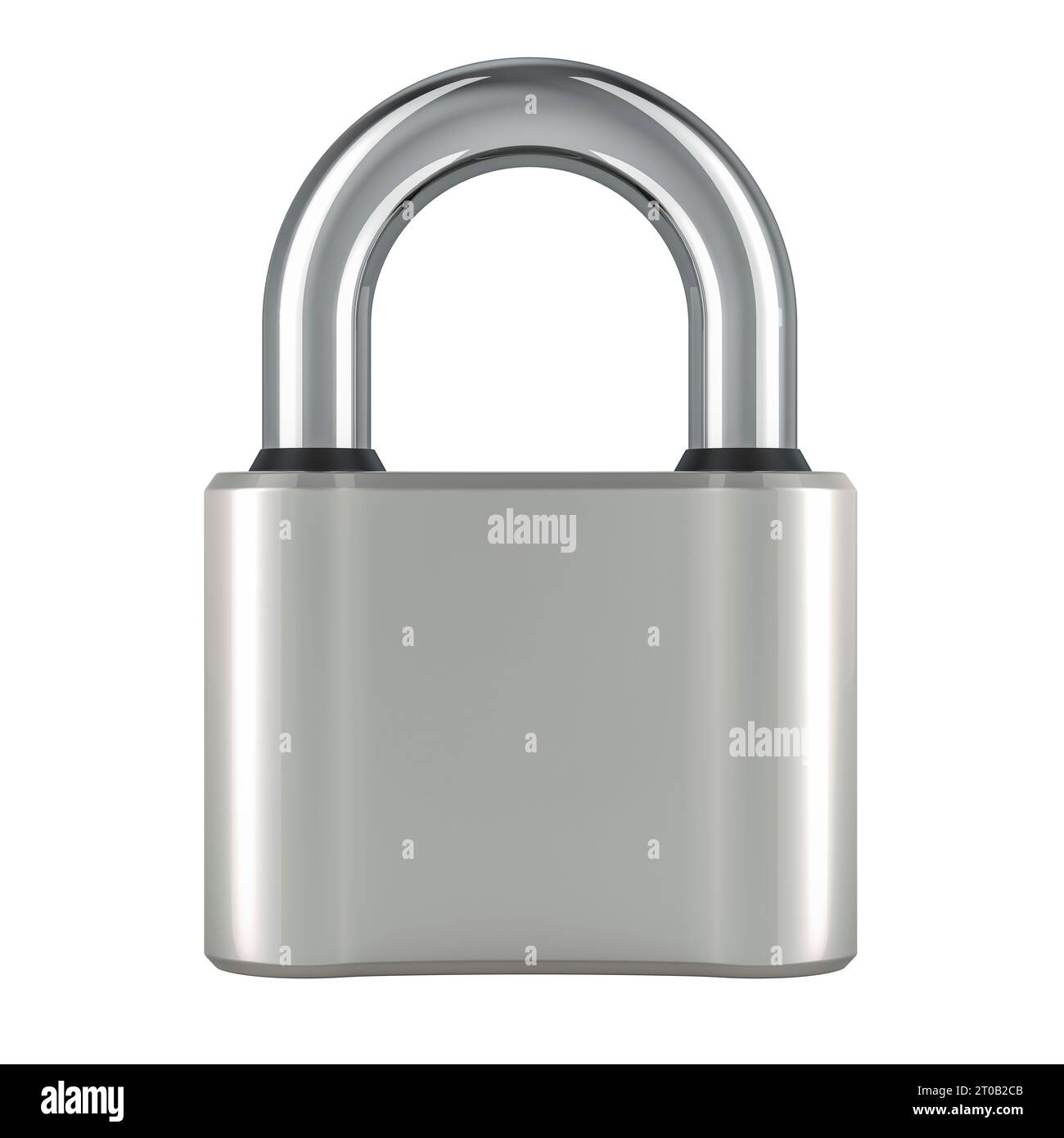 Padlock, front view. 3D rendering isolated on white background Stock Photo
