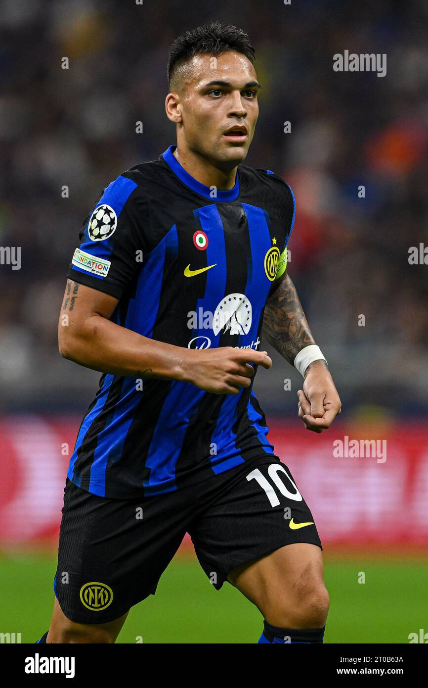 Milan, Italy. 03rd Oct, 2023. San Siro Stadium, 03.10.23 Lautaro Martinez (10 FC Internazionale) during the Champions League Group stage match between FC Internazionale and Benfica at San Siro Stadium in Milan, Italy Soccer (Cristiano Mazzi/SPP) Credit: SPP Sport Press Photo. /Alamy Live News Stock Photo